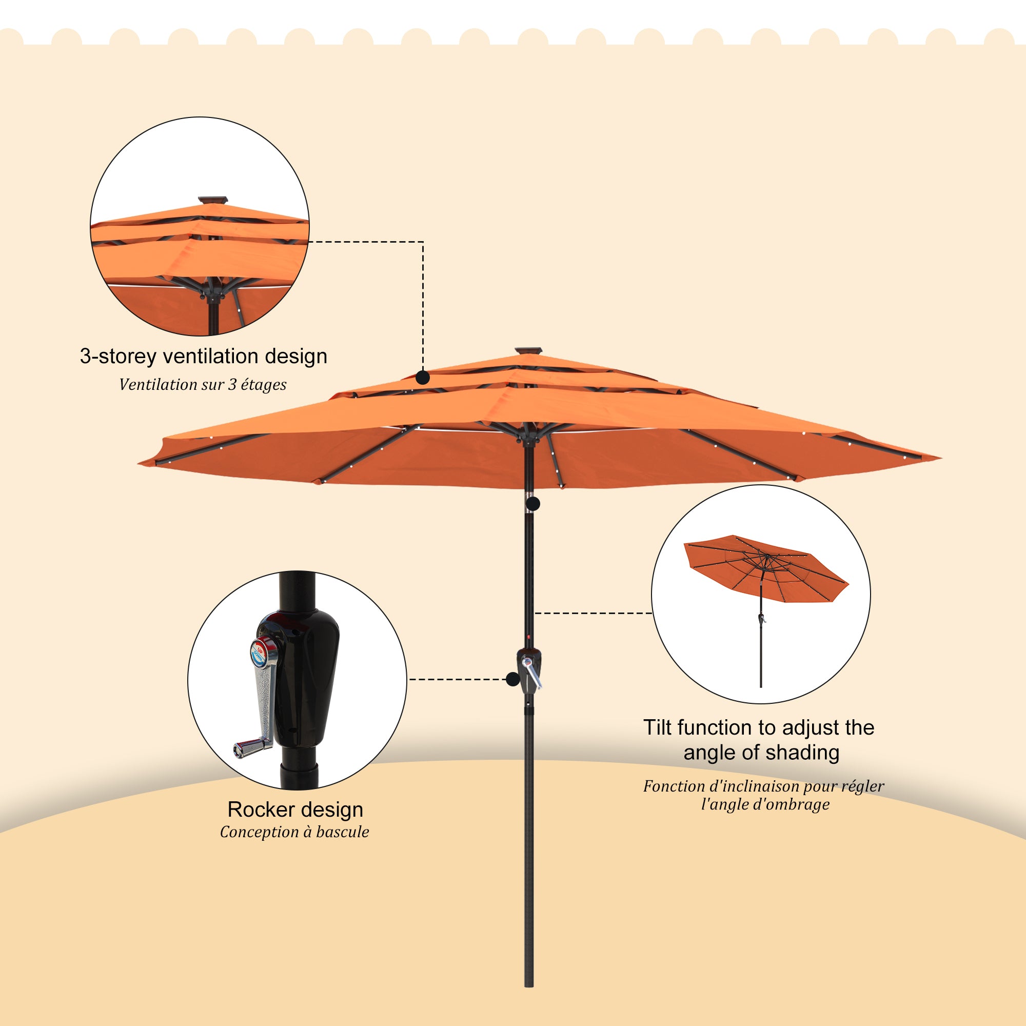 Boyel Living BOHT113LED-OG Umbrellas-2 - View #5