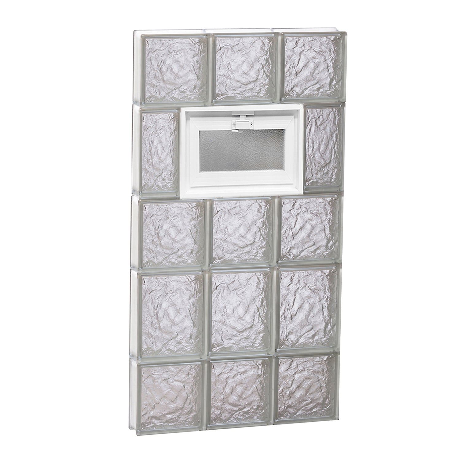 REDI2SET V1834IS Ice Glass 17-1/4-in x 32-3/4-in Frameless Replacement Vented Glass Block Window