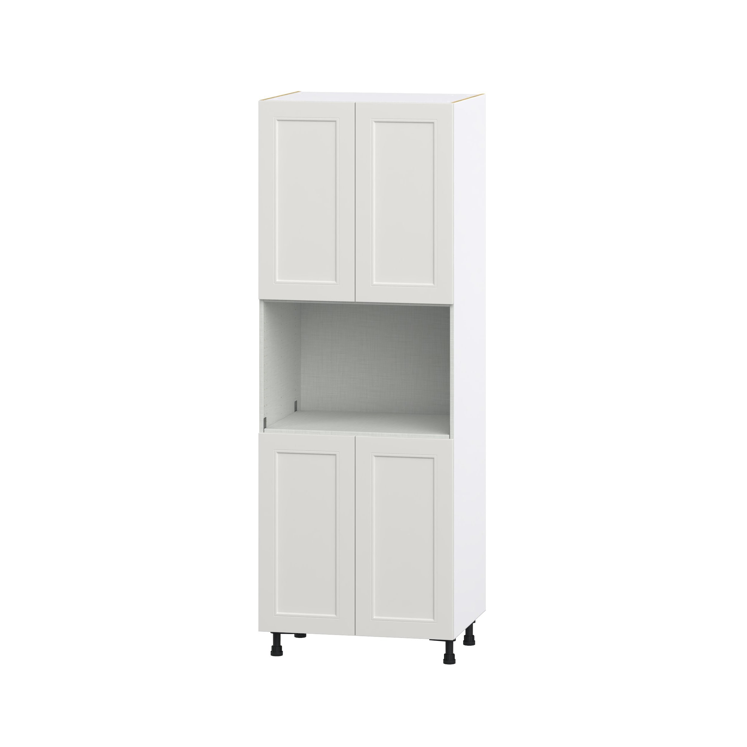 Hugo&Borg Belcourt 30-in W x 84.5-in H x 24-in D Gray Painted 2-Drawers Microwave Pantry Fully Assembled Cabinet (Recessed Panel Shaker Style)