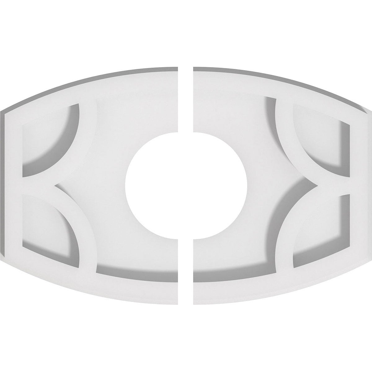 Ekena Millwork CMP10X6KY2-03000 Kailey 10-Inches W x 6.625-Inches L Contemporary White PVC Split Ceiling Medallion