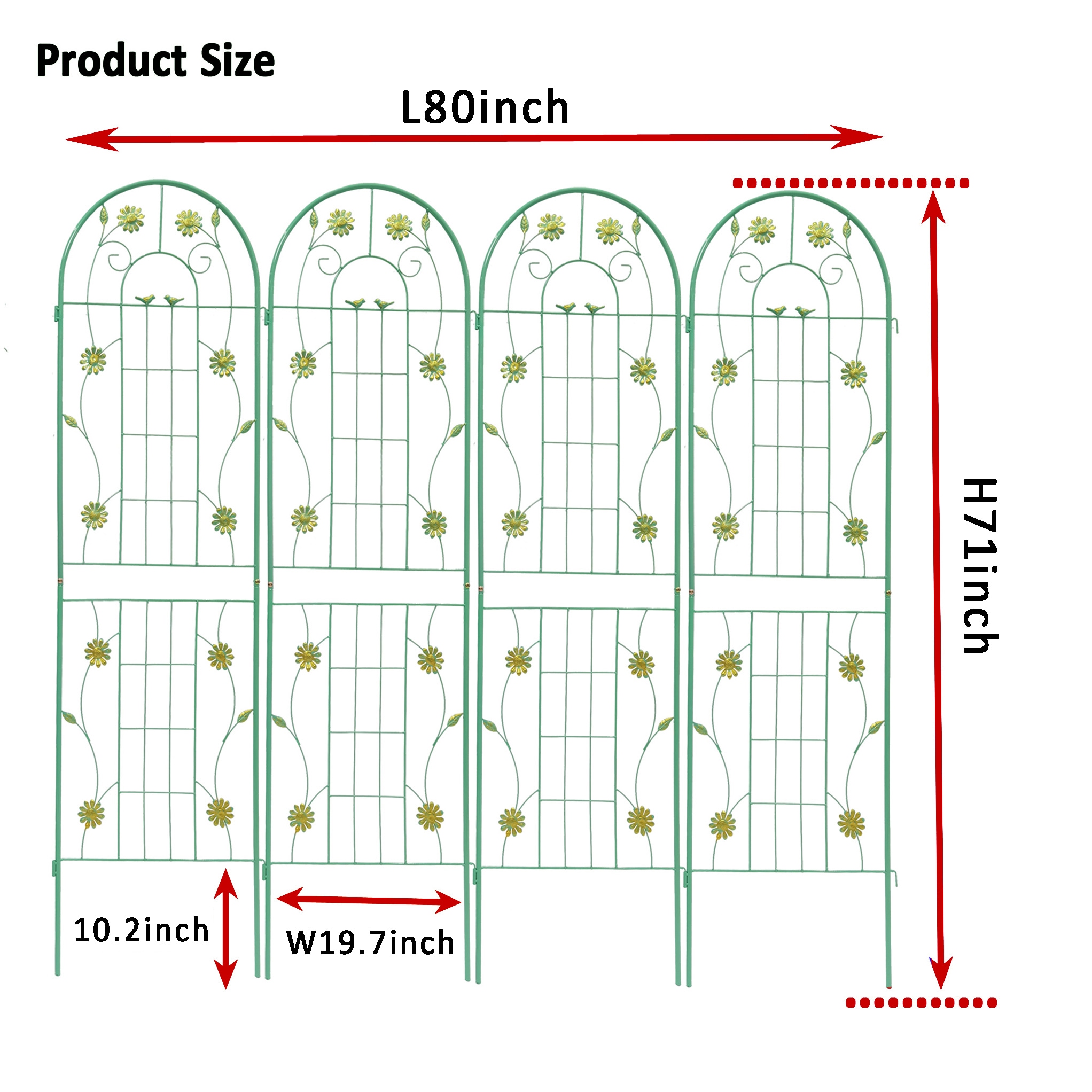 Kahomvis GDLIFE-QPT2-449 Garden-Trellis - View #3