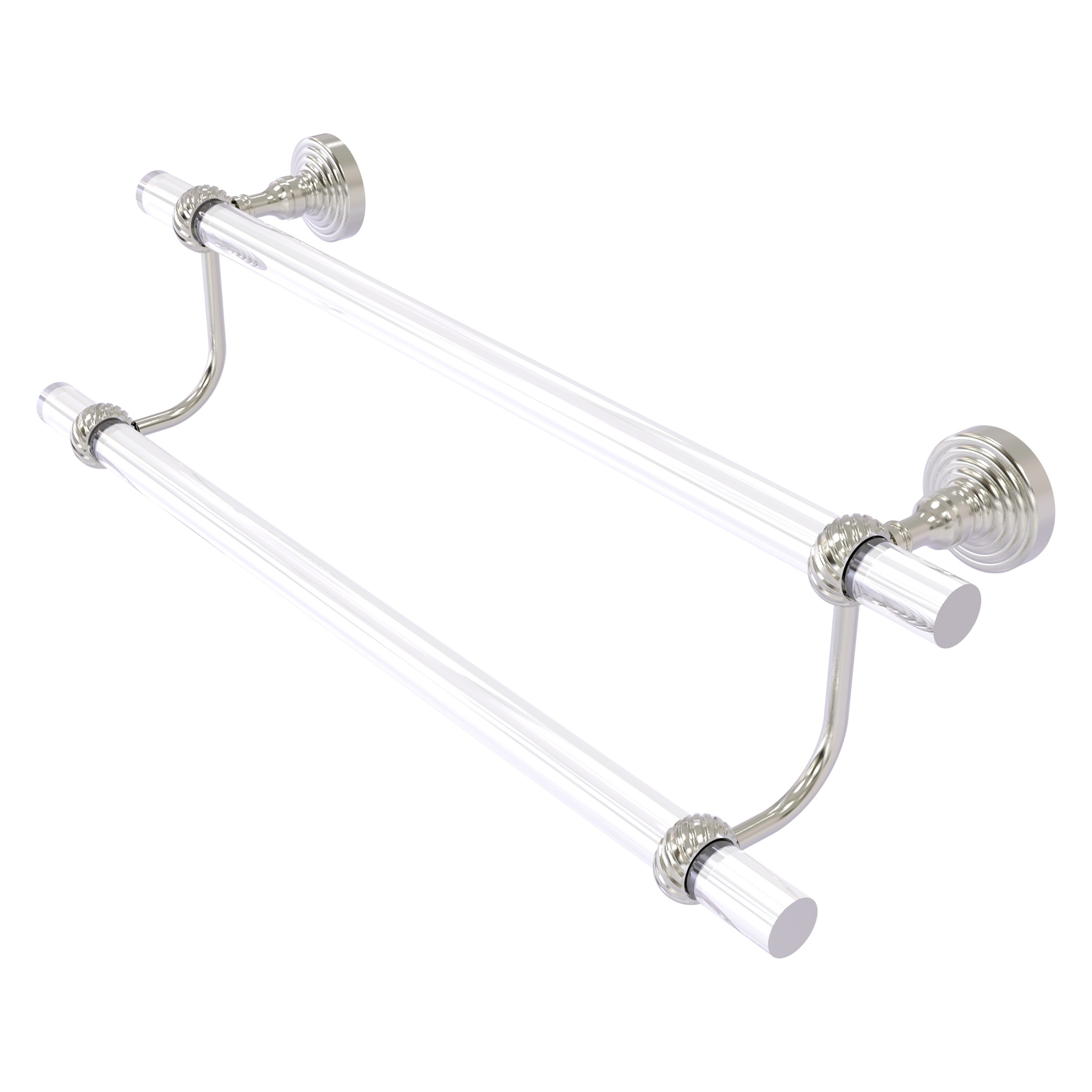 Allied Brass PG-72T-18-SN Pacific Grove 18-in double Satin Nickel Wall mount Double Towel Bar