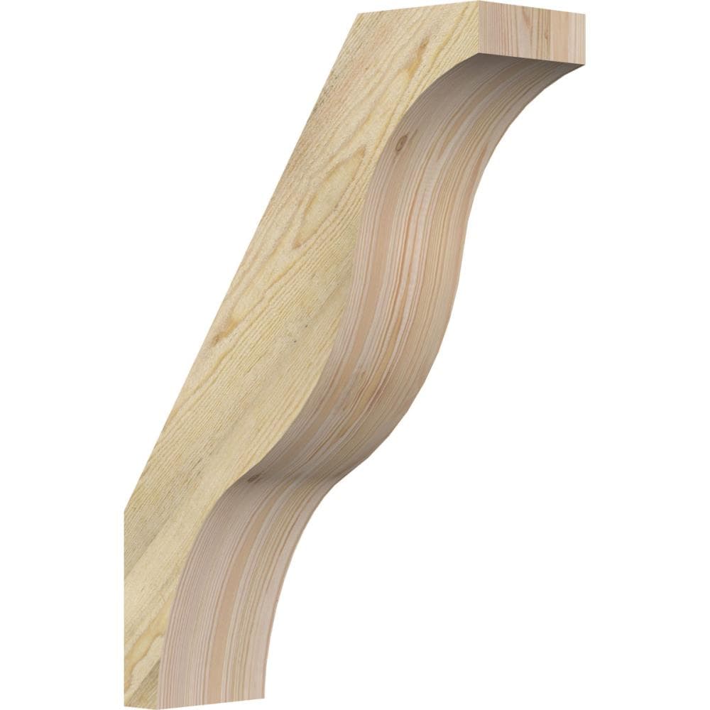 Ekena Millwork BRC06X18X26FST00RDF 6-in x 18-in x 26-in Douglas Fir Unfinished Wood Funston Rough Sawn Knee Brace