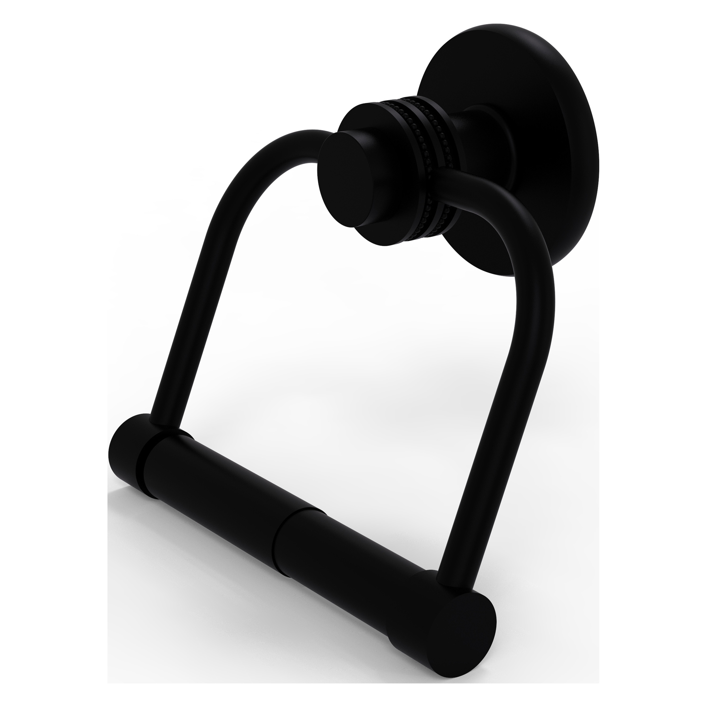 Allied Brass 924D-BKM Mercury Matte Black Wall mount Double post Toilet Paper Holder 1 -Rolls with Storage