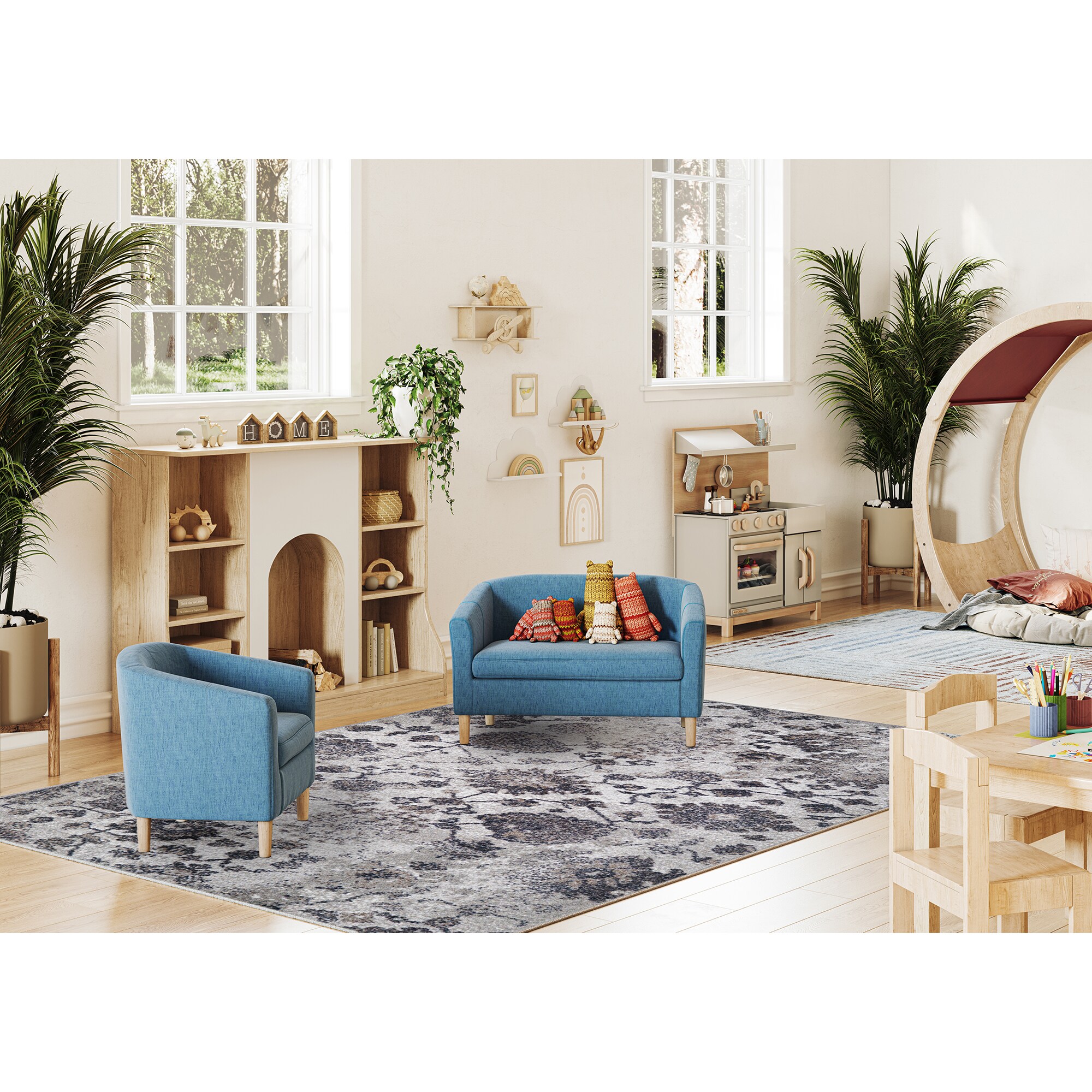 Joy Carpets 2184D-02 Mojave Bloom 8 x 11 (ft) Tufted Nylon Twilight Rectangular Indoor Floral/Botanical Persian Area rug