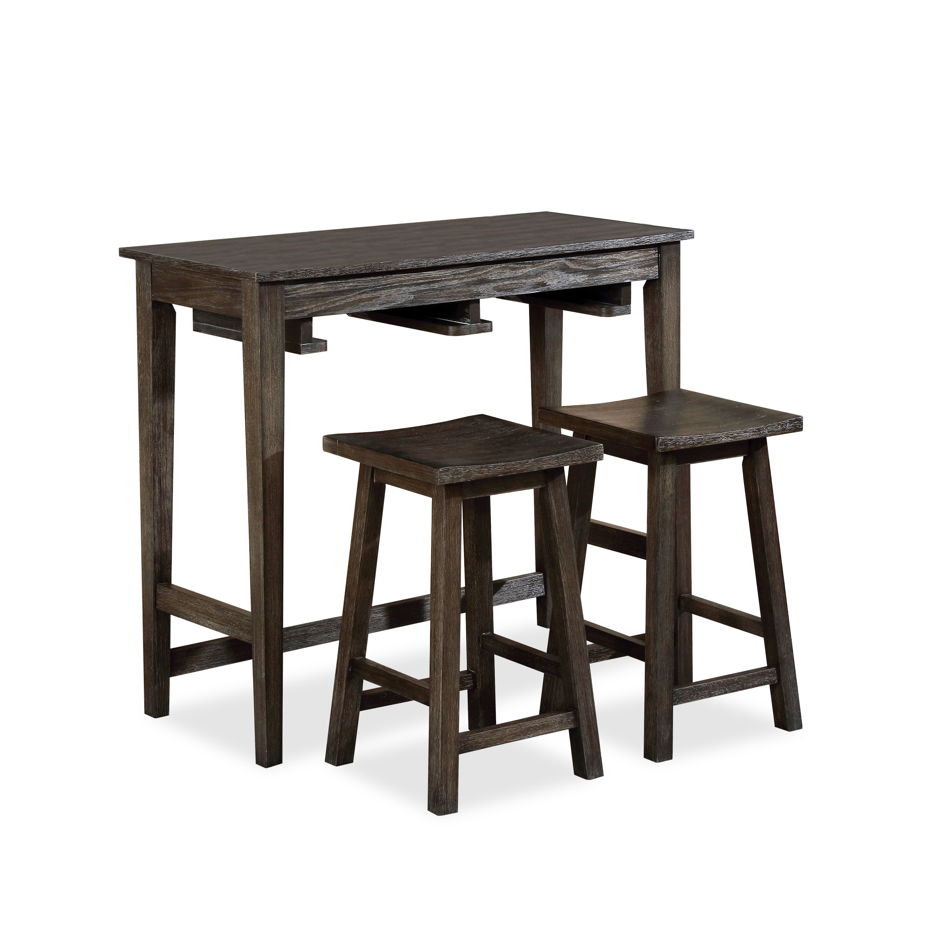Wood Top Counter Height Table Set, Bar Stool Height Table Set