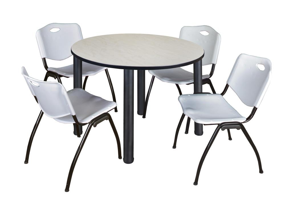 Regency TB48RNDPLBPBK47GY Breakroom Off-white 4-Person Training Table (48-in W x 29-in H)