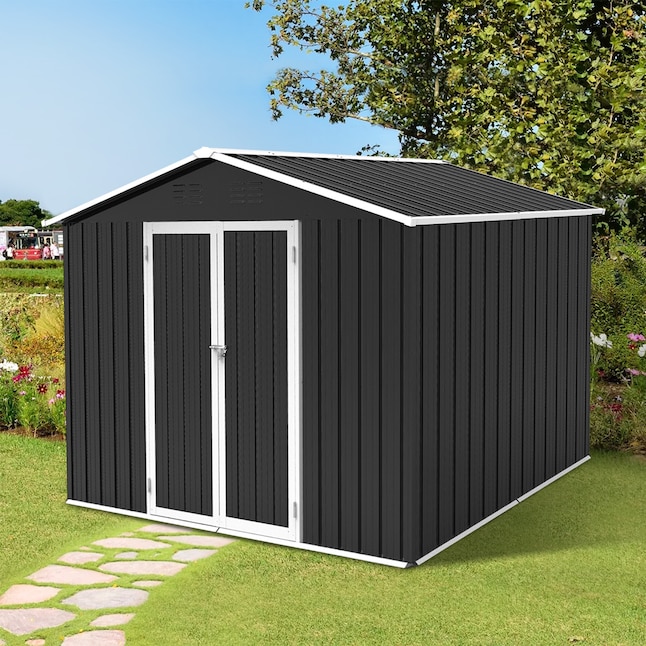 WELLFOR Vinyl-coated Steel Storage Shed in the Metal Storage Sheds ...