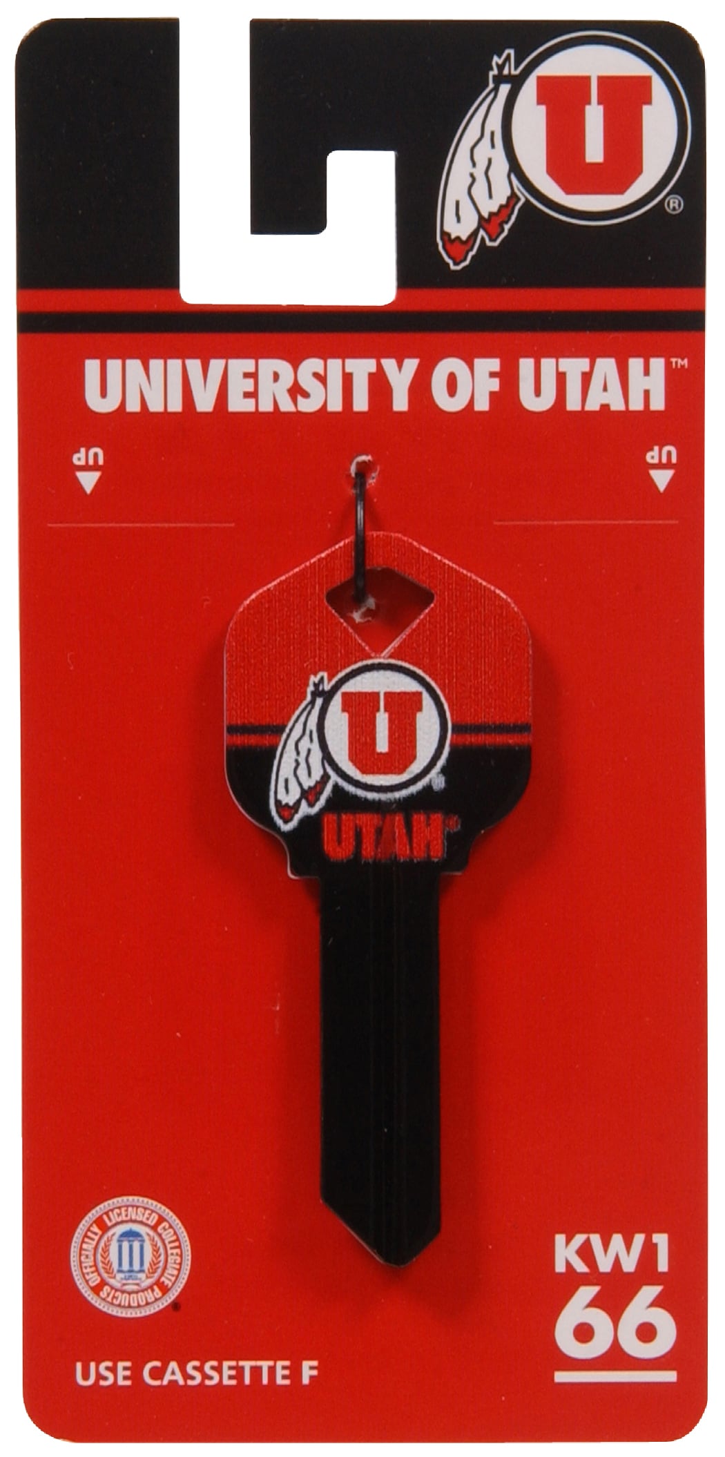 Hillman 89820 Utah Utes Multicolored Blank Brass House/Entry Key Blank