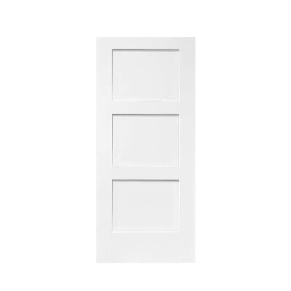 CALHOME 30-in x 80-in White Primed MDF Single Barn Door | PK-2PANEL-CB-30
