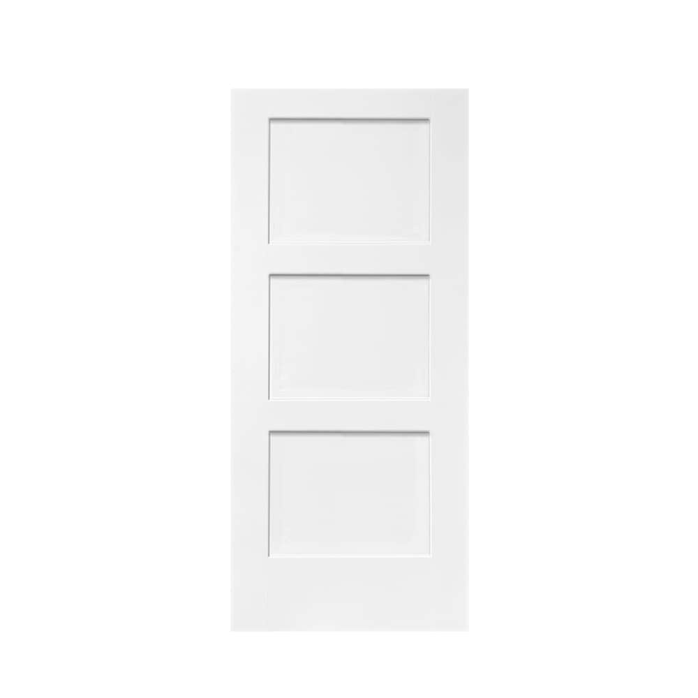 RELIABILT 34-in x 80-in Bright White Frosted Glass MDF Single Barn