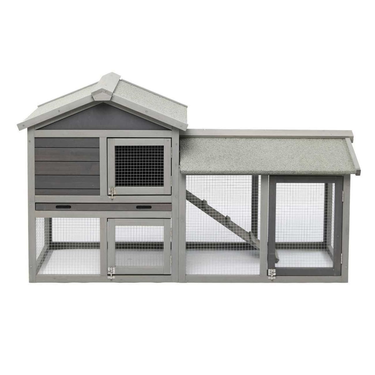 Maocao Hoom Gray Wood Convertible Chicken Coop and Rabbit Hutch in the ...