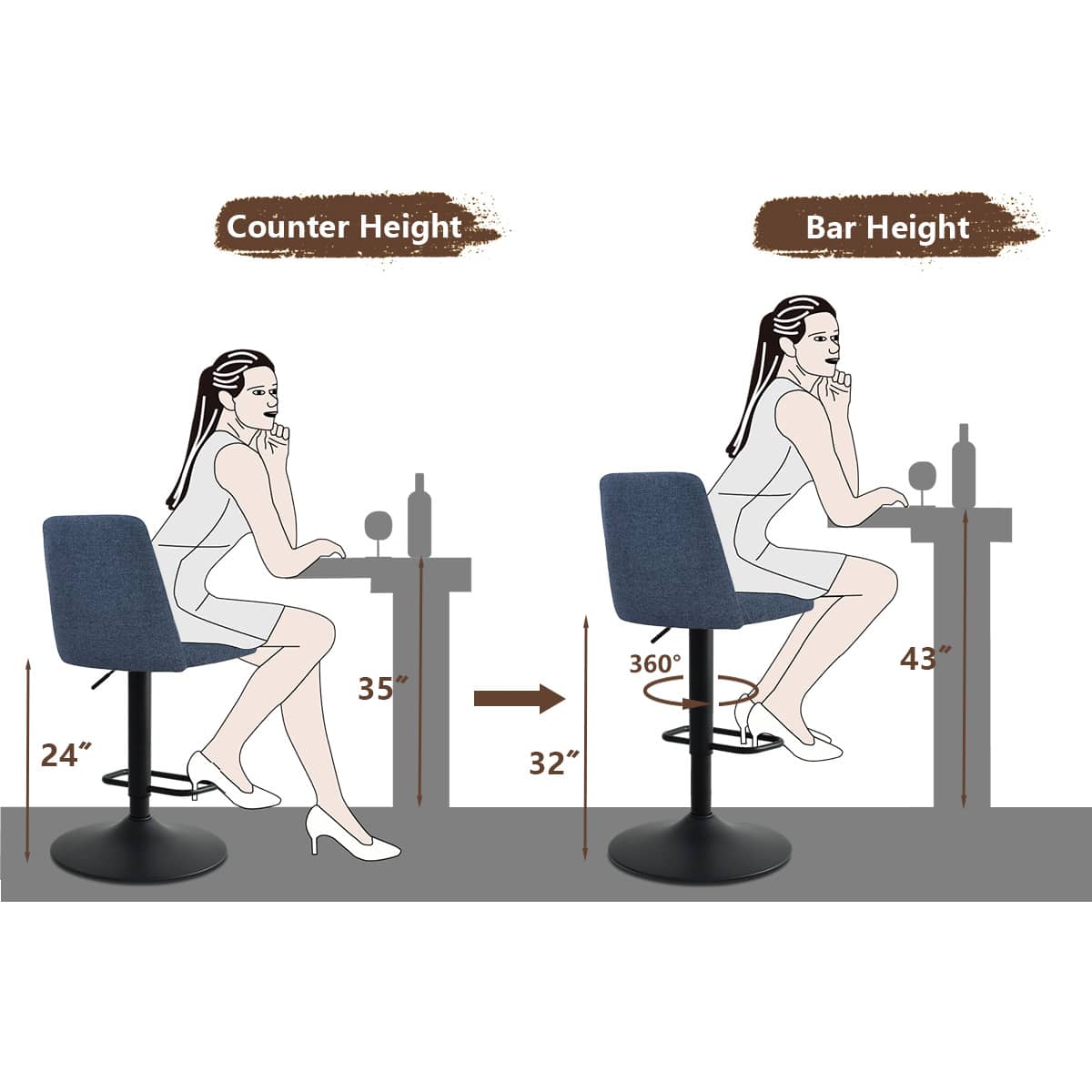 Maison Boucle BRUNO-ADJBAR-BLUE2 stools - View #8