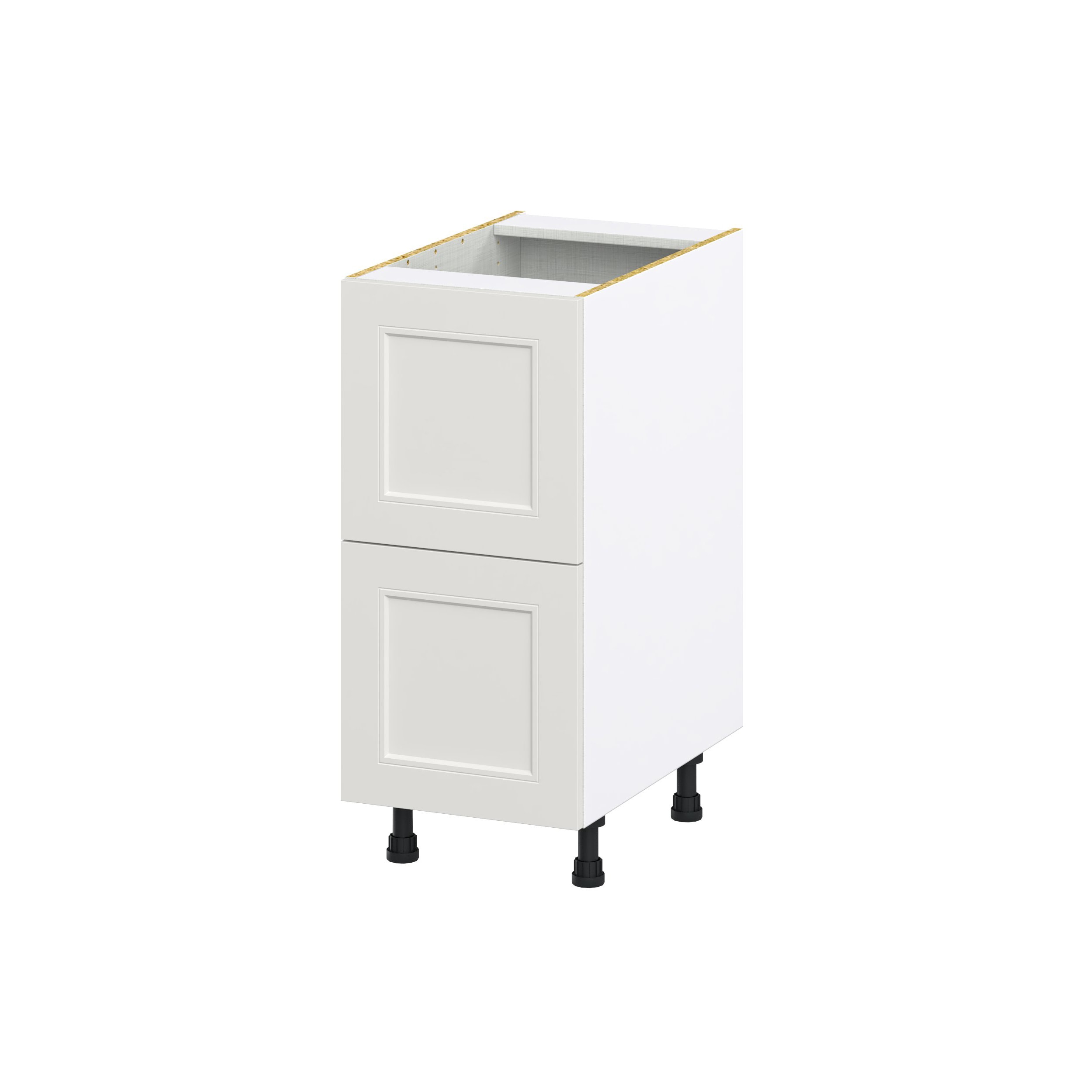 Hugo&Borg DSB2D15-BE Belcourt 15-in W x 34.5-in H x 24-in D Painted Light Gray 2 -Drawers Drawer Base Fully assembled Cabinet (Recessed Panel Shaker)
