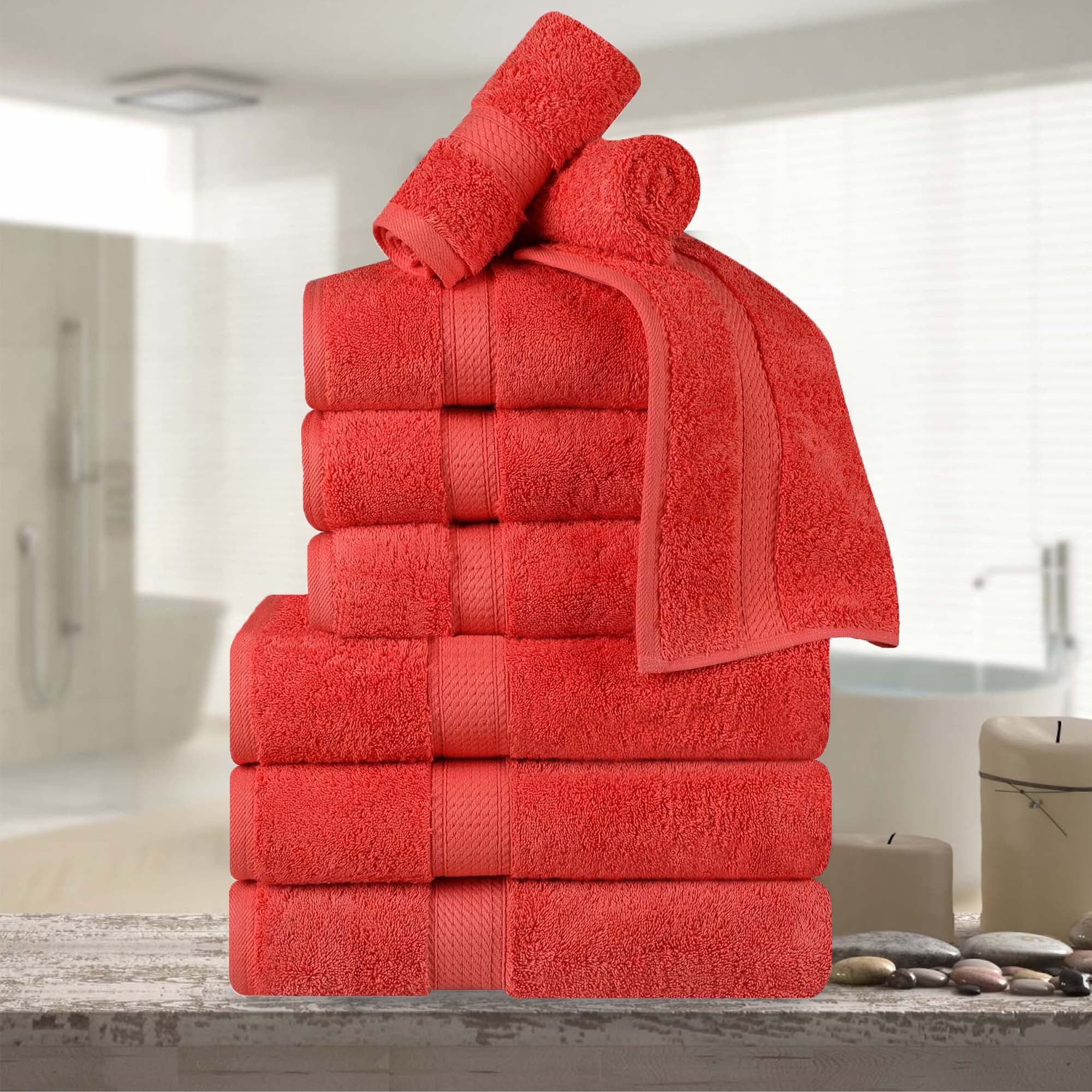 Superior Egyptian Cotton Pile Plush Heavyweight Absorbent Luxury Soft 9-Piece Towel Set