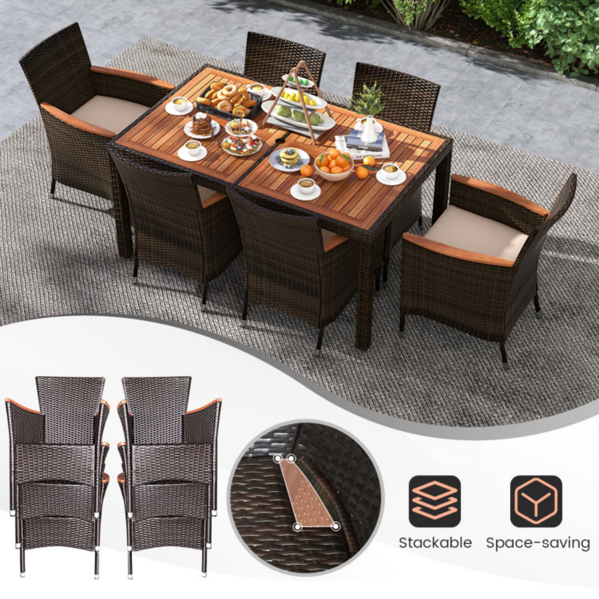 Clihome CWCH-HW65219+ Patio-Dining-Sets - View #9