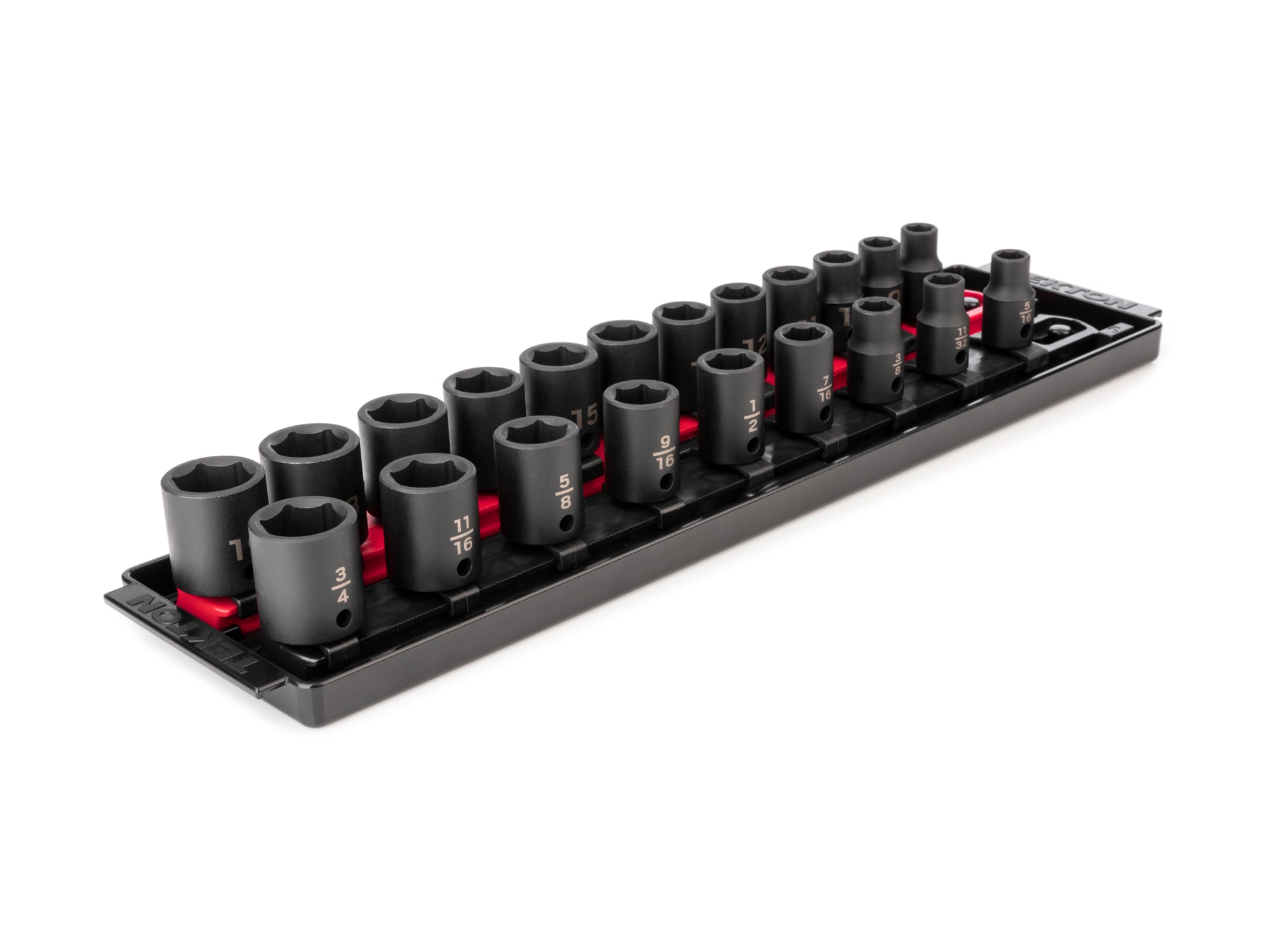 TEKTON SID91200 21-pc 3/8 in Dr Impact Socket Set (5/16-3/4 in 8-19 mm) 6p Tr 2Rl