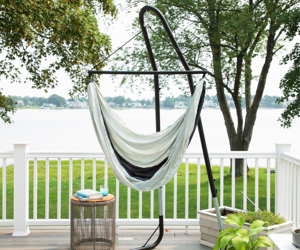 South Mission Blue Camping Air/Sky Hanging Chair with Pillow Outdoor Porch Swing Hammock 
