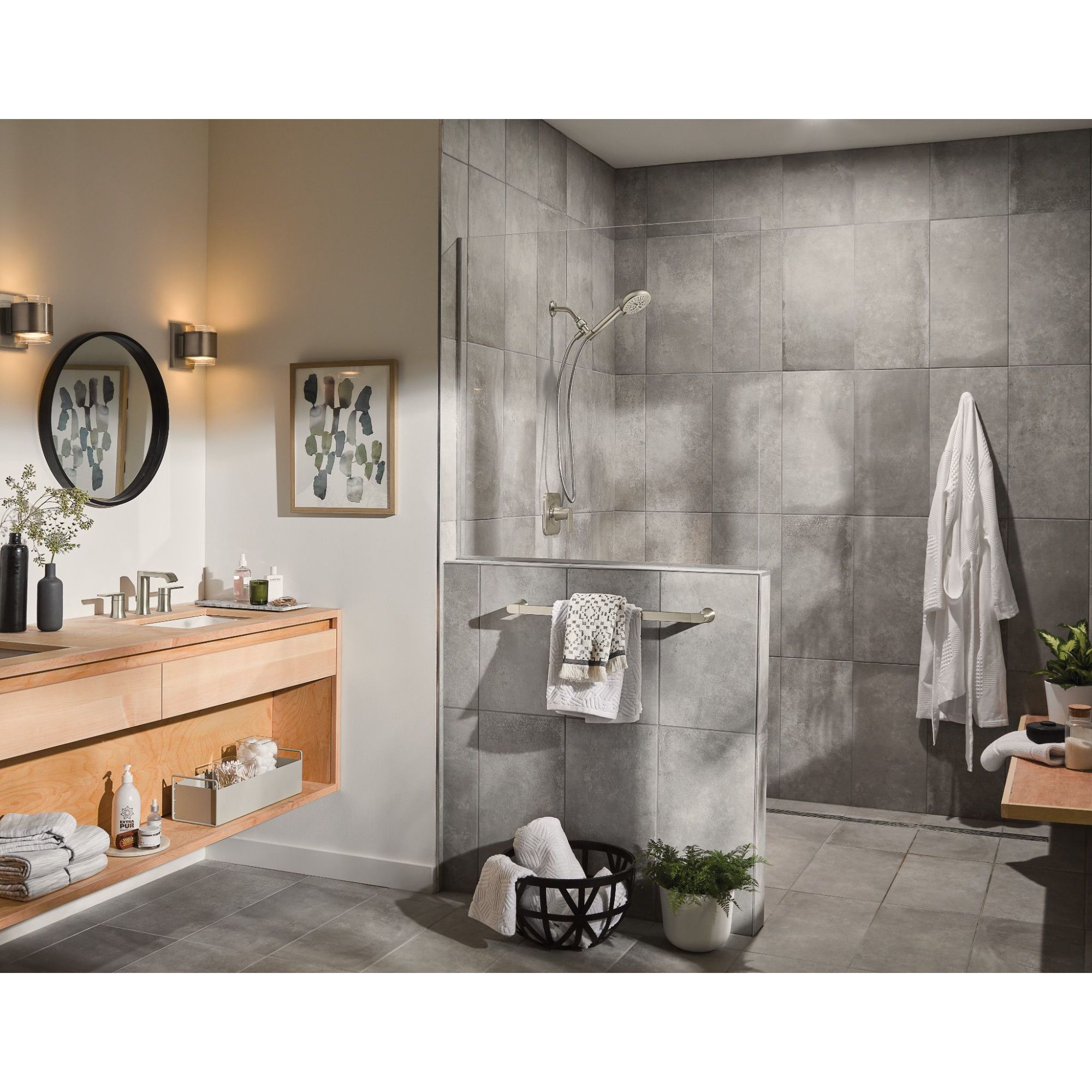 Moen Genta Brushed Nickel Two-Handle Bathroom Sink Faucet