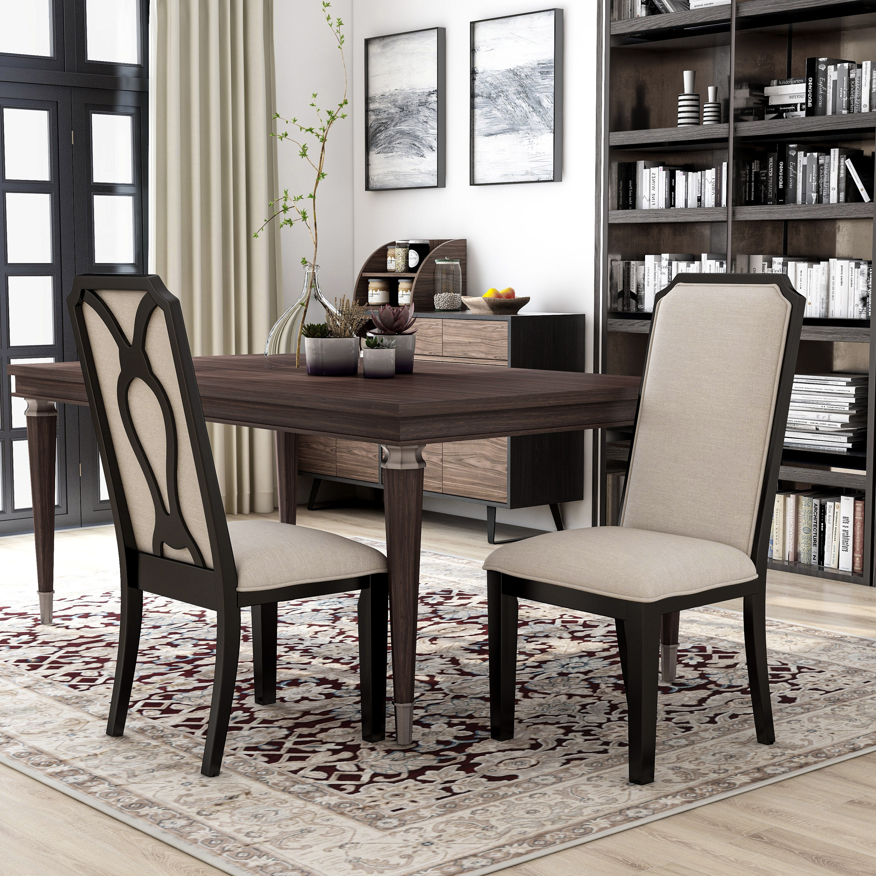 Furniture of America Vilerro Polyester Upholstered Dining Side Chair ...