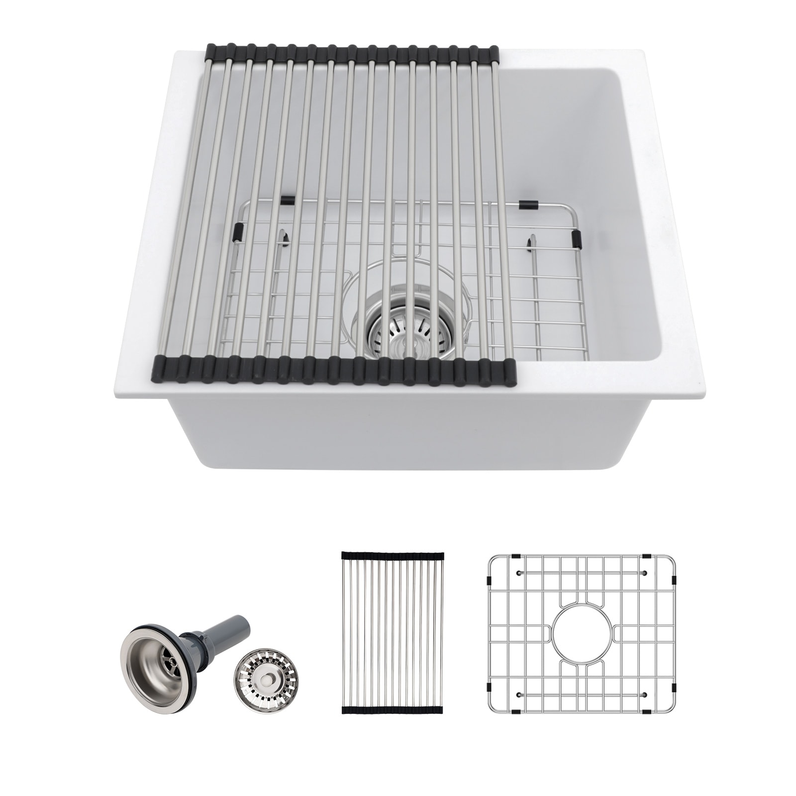 Lordear H-LU2618R1 Undermount 17.71-in x 15.74-in Quartz Single bowl Kitchen Sink