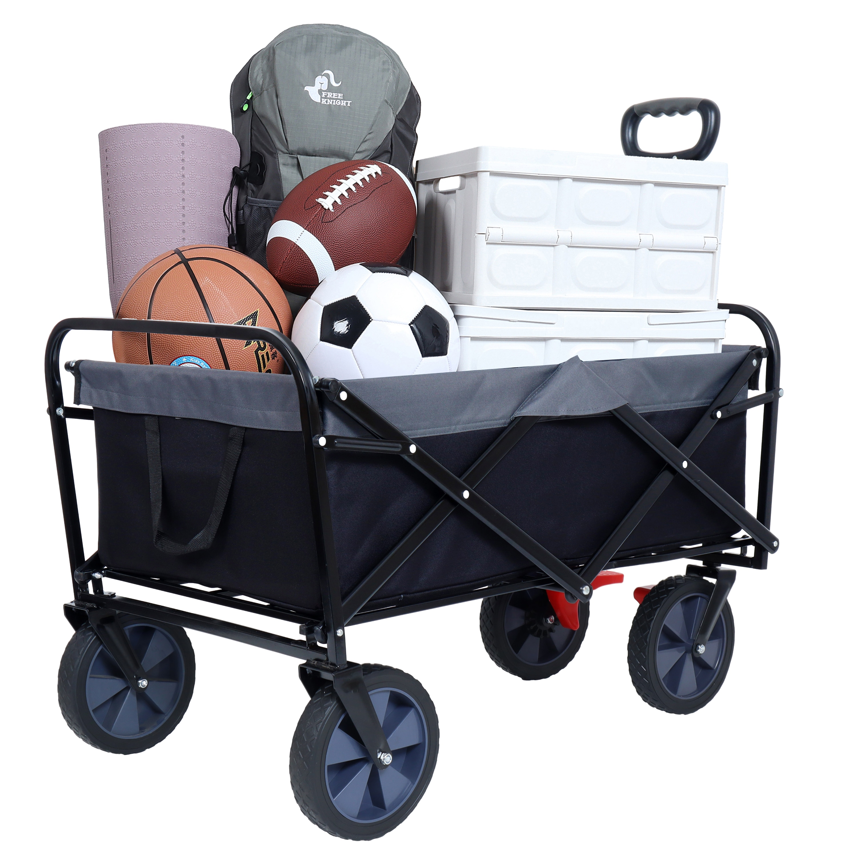 Maocao Hoom JLP269218 150L Collapsible Wagon Cart 5.29-cu ft Steel Folding Yard Cart