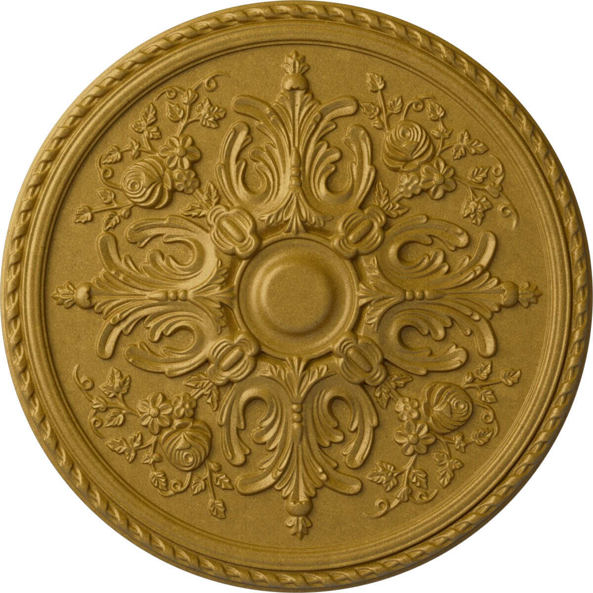 Ekena Millwork CM32BRPGS Bradford 32.625-in W x 32.625-in L Painted Pharaohs Gold Polyurethane Whole Ceiling Medallion
