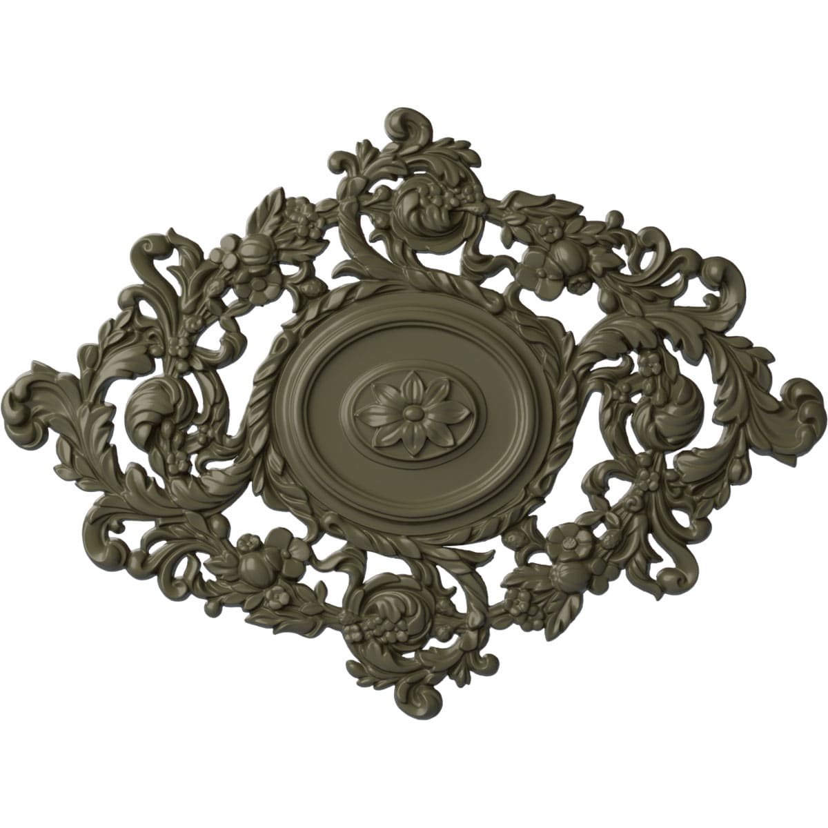 Ekena Millwork CM30KTPTF Katheryn 30.375-in W x 22.5-in L Painted Turtle Polyurethane Whole Ceiling Medallion