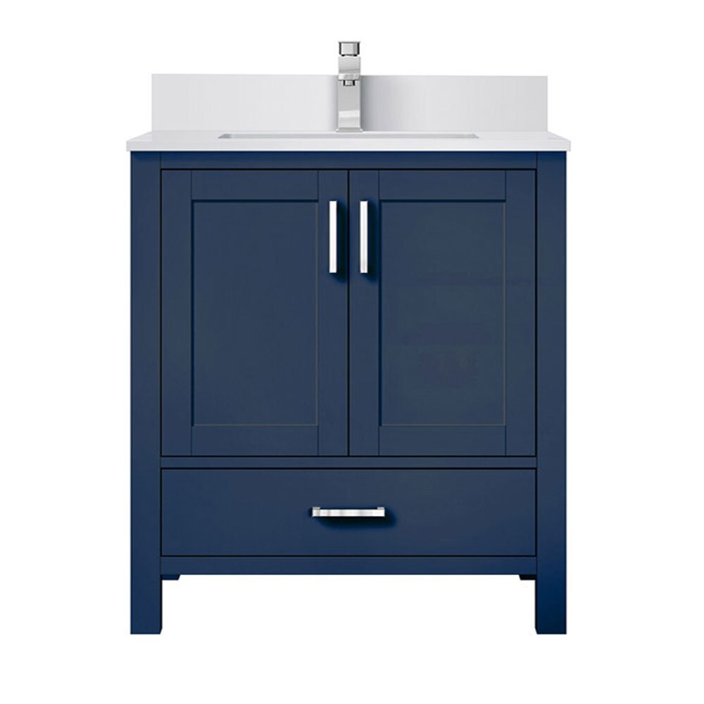 Lexora Jacques 30-in Navy Blue Undermount Single Sink Bathroom Vanity ...