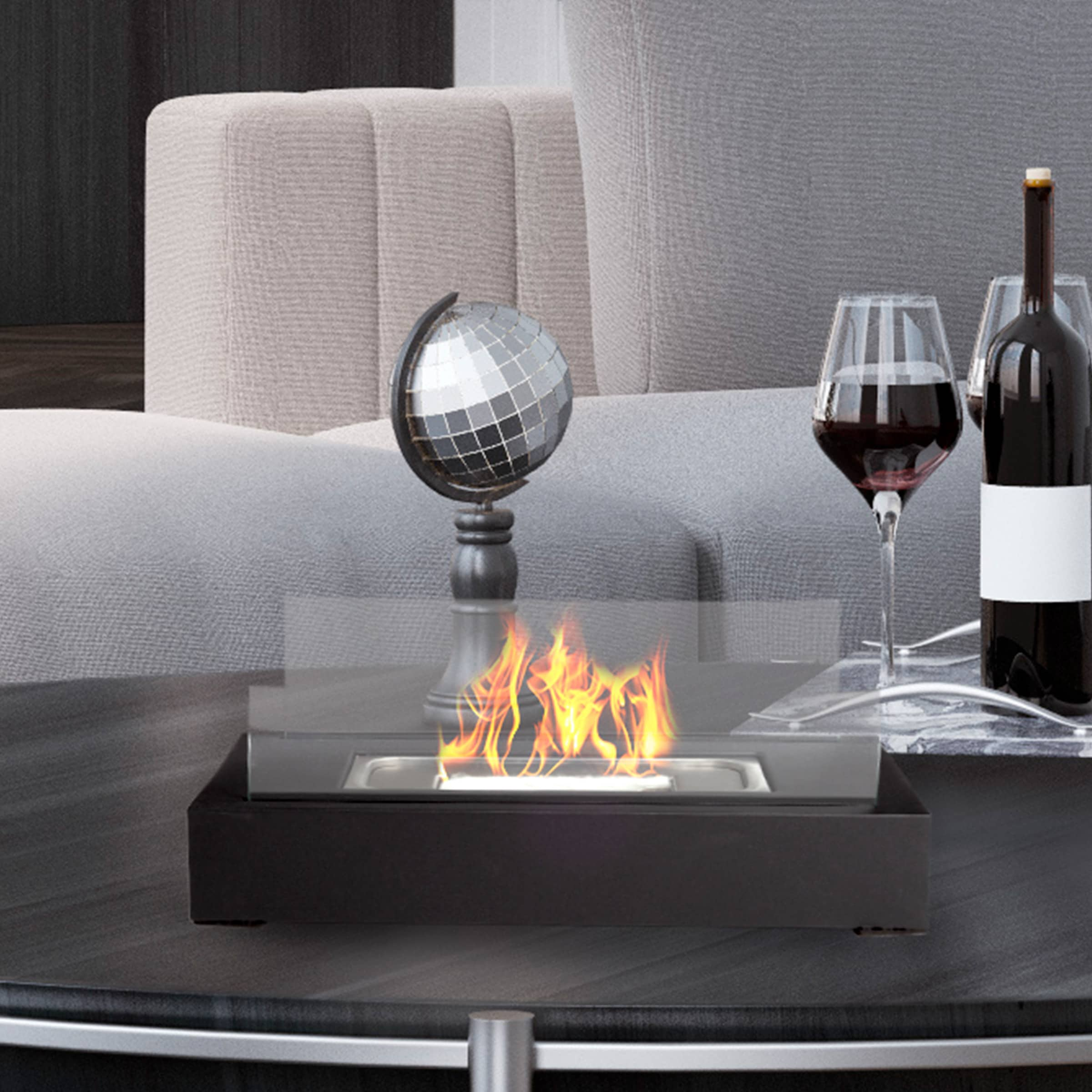 the tabletop fireplace