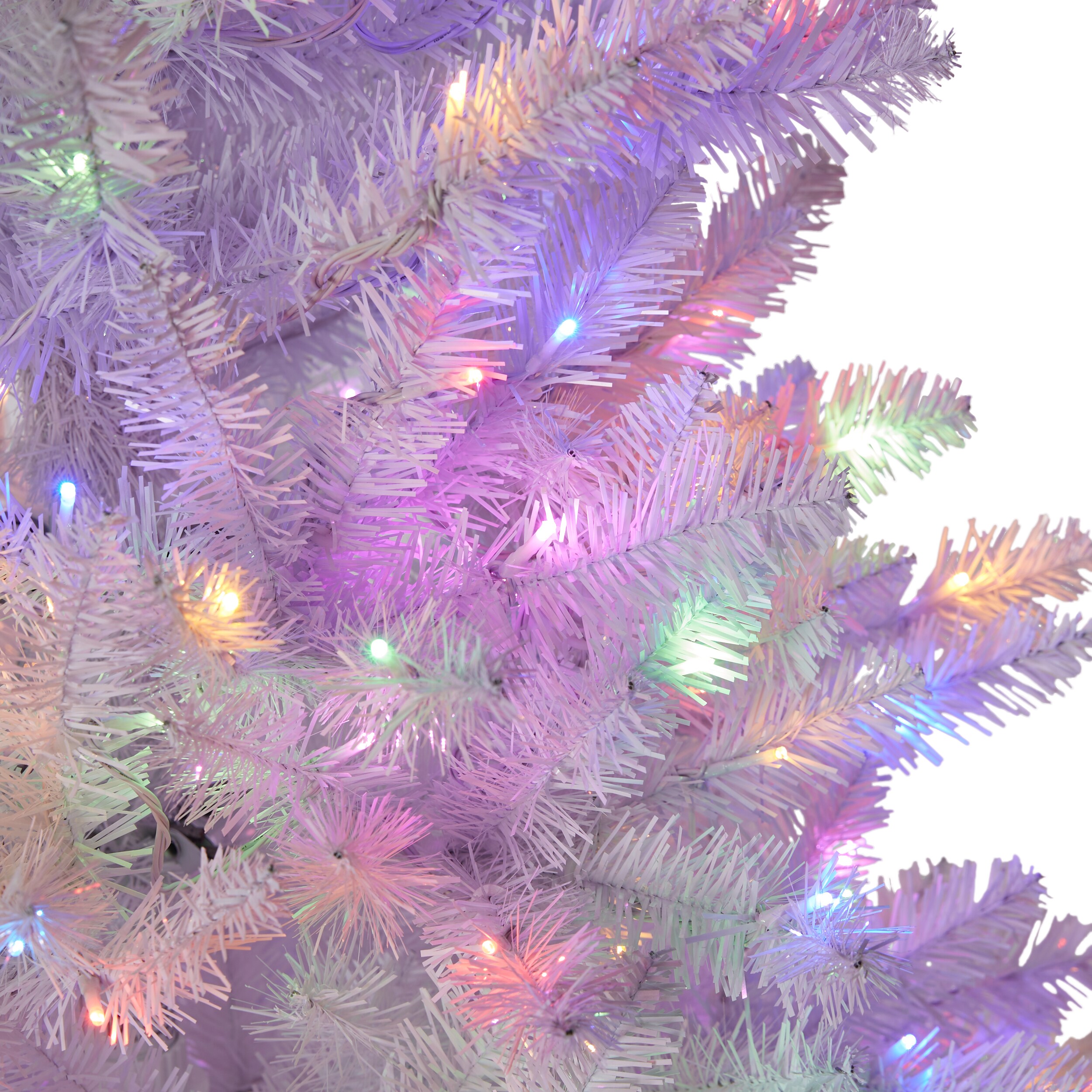 Northlight 3' Pre-Lit White Medium Iridescent Pine Artificial Christmas Tree  - Purple Lights, 1 - Ralphs