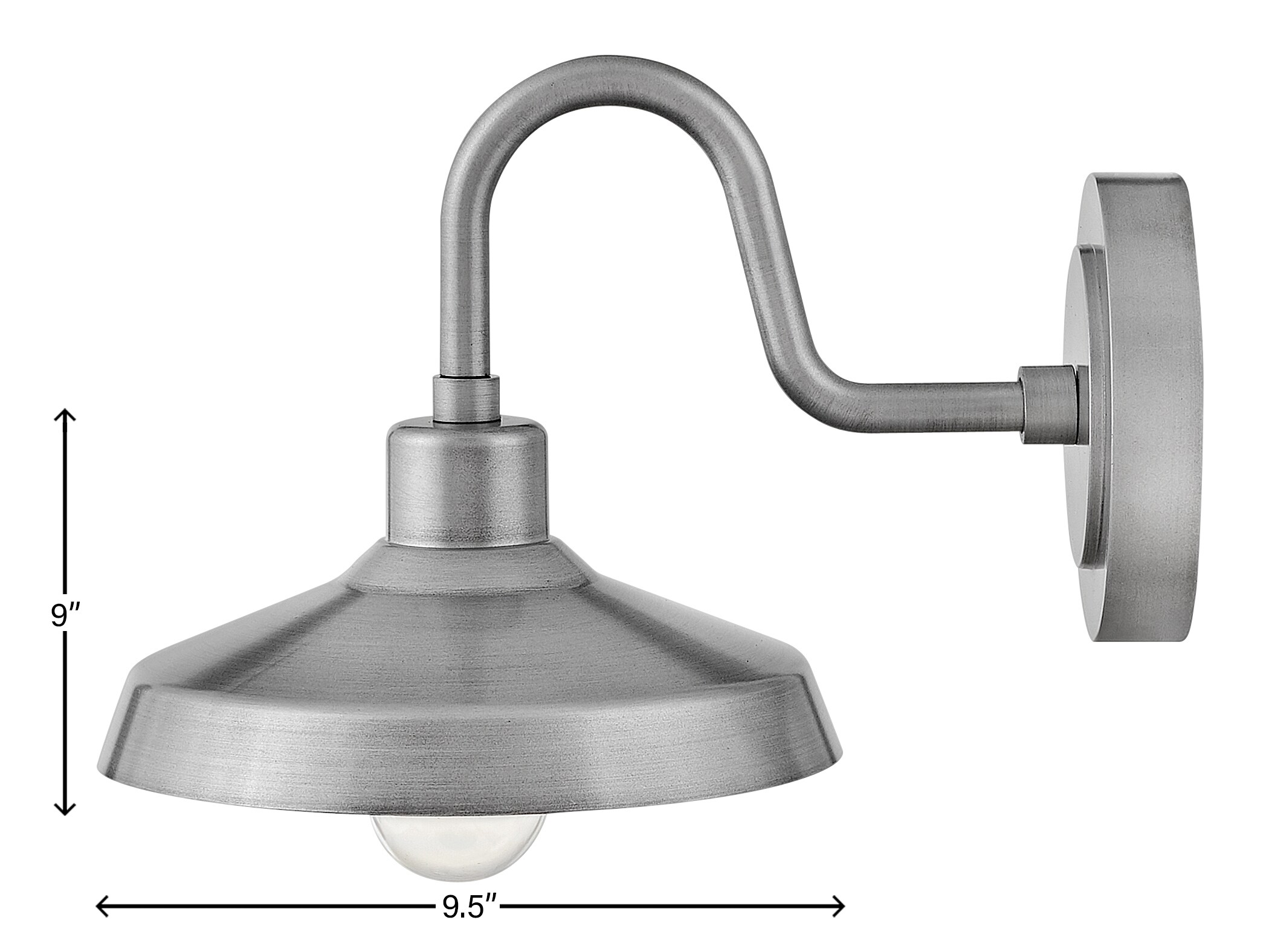 Antique Brushed Aluminum Dimmable Lantern Wall Light