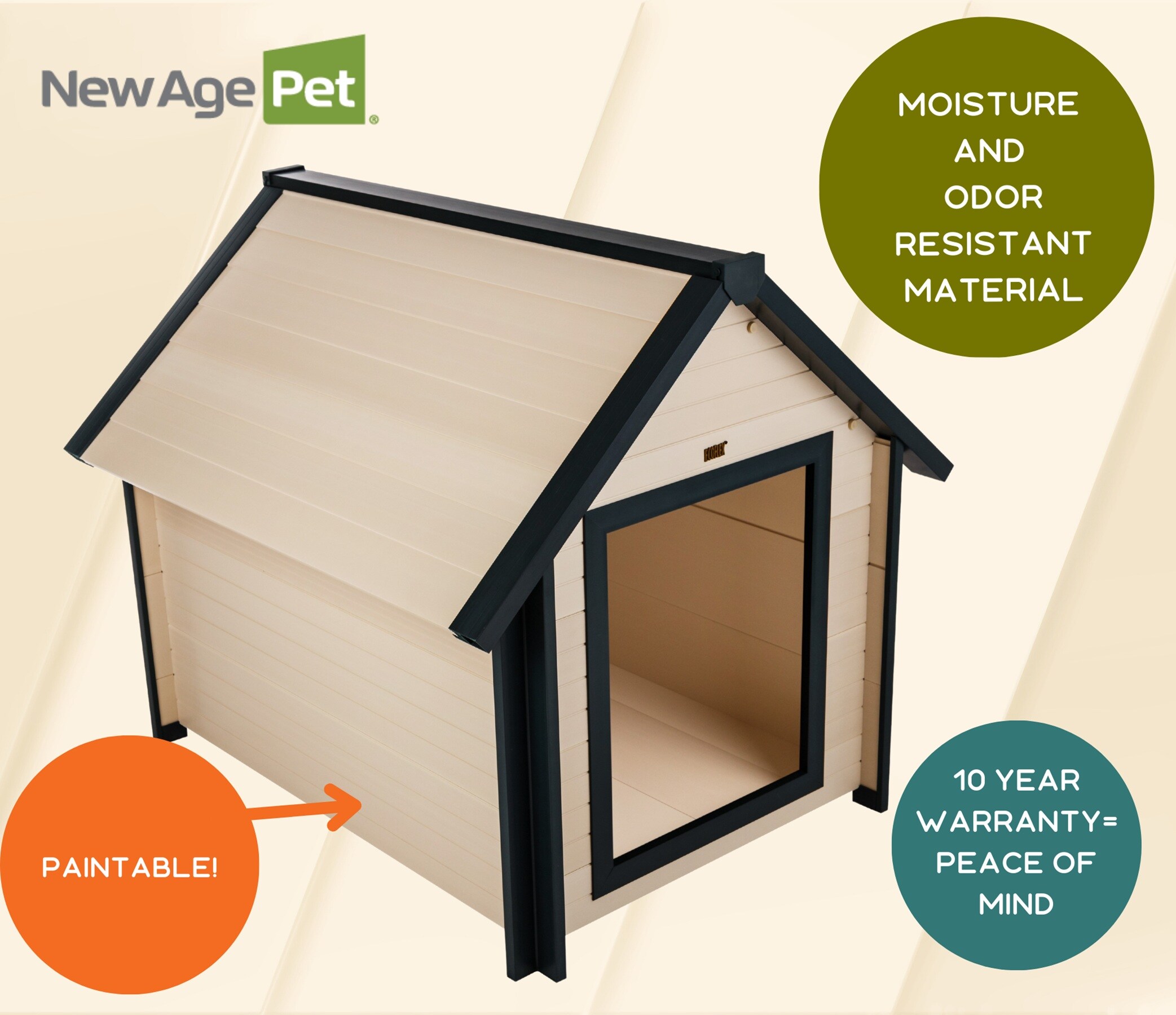 X-Large Maple and Green Insulated Plastic Dog House