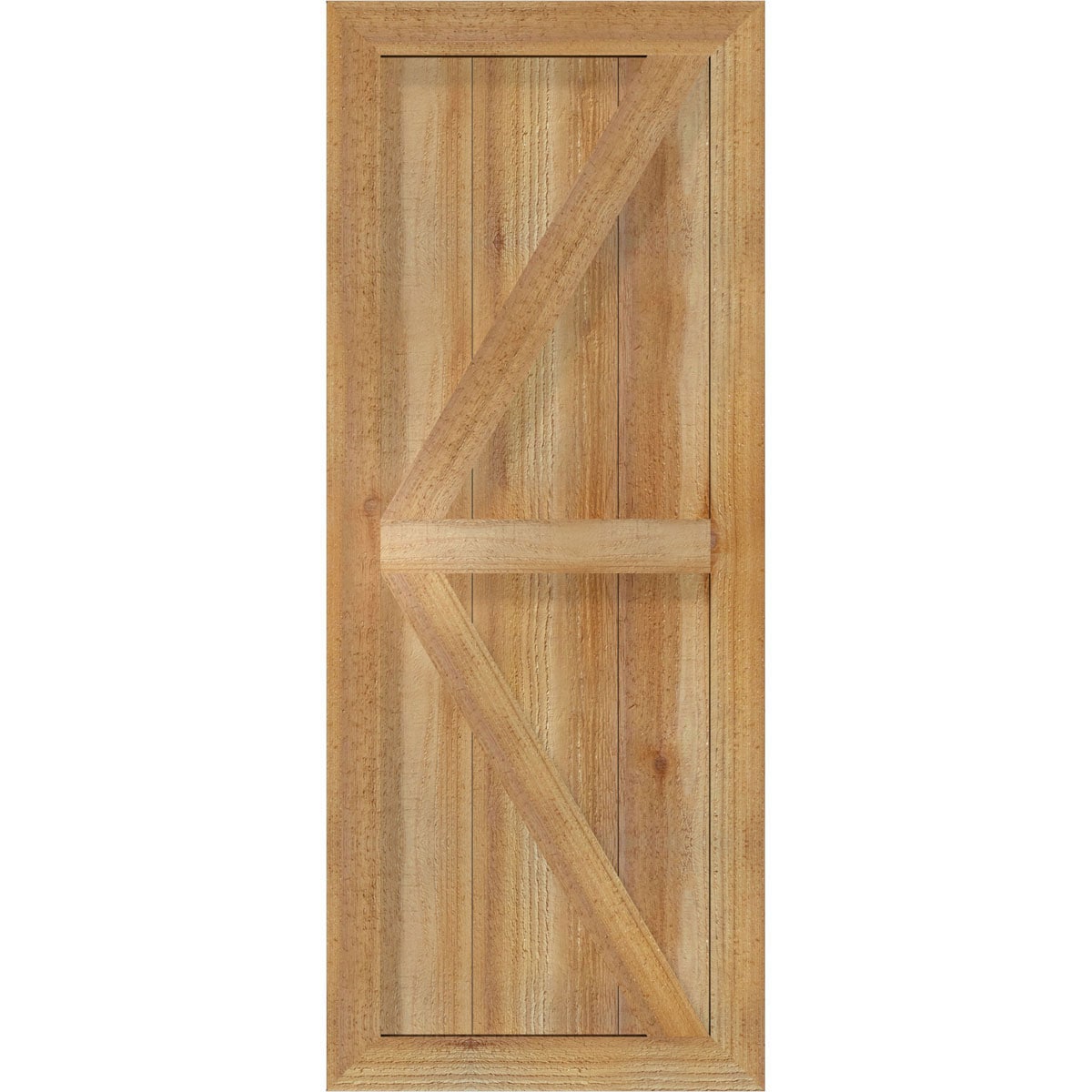 Ekena Millwork RBF06Z16X040RWR 16.125-in W x 40-in H Unfinished Paintable/Stainable Board and batten Framed with z-bar Wood Exterior Shutters ( 2 -Pack )