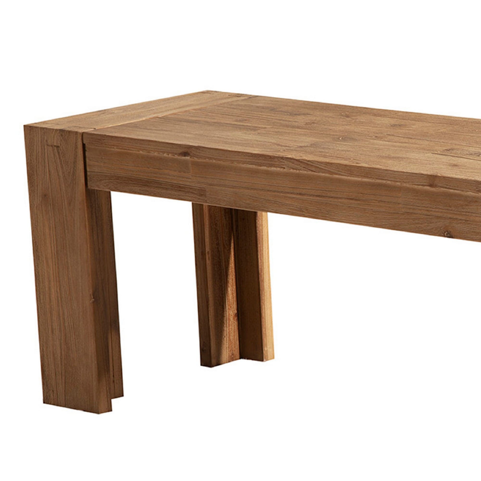 Acacia Wood Straight Leg Dining Bench, 58'' Wide