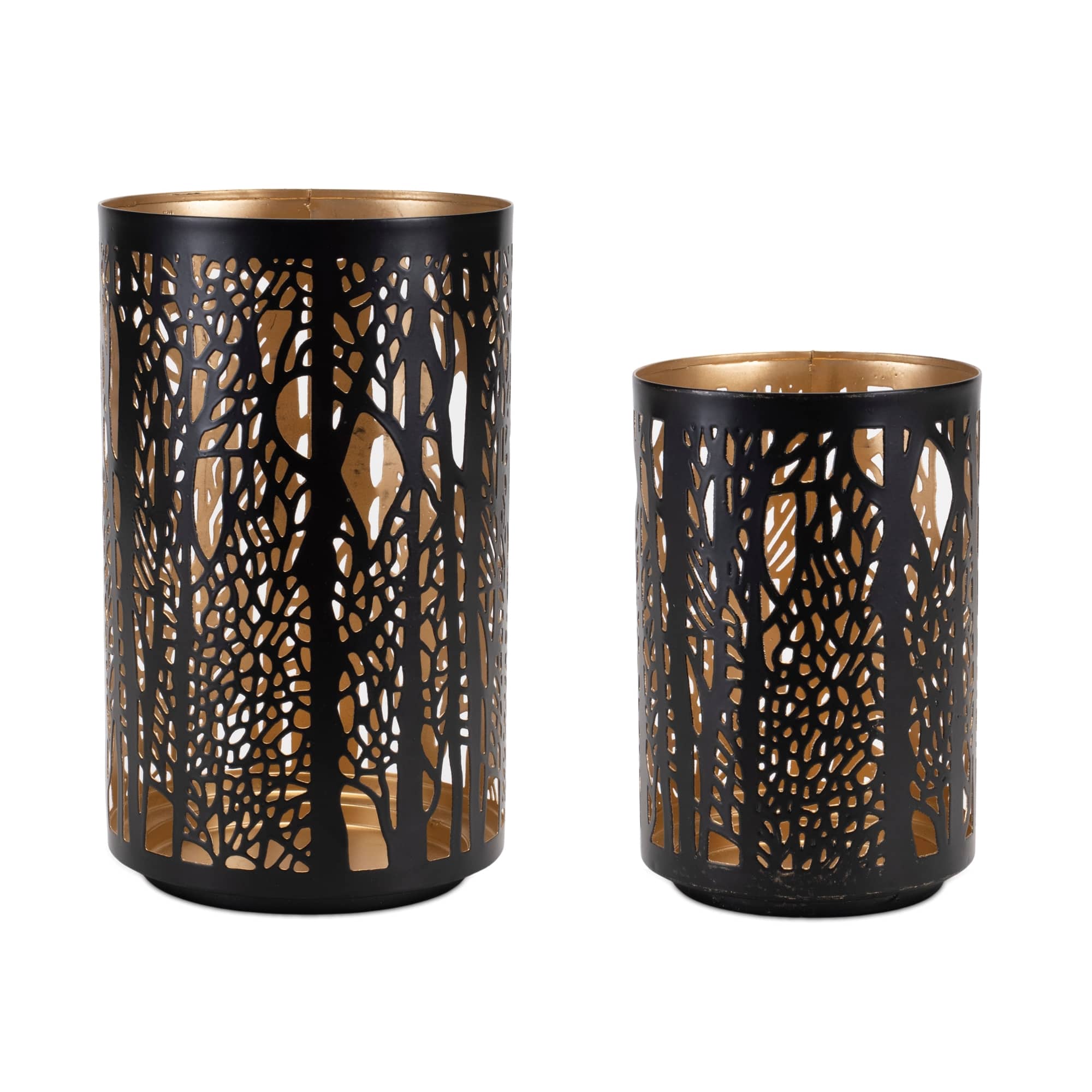 Melrose International 92437DS Candle Holder Set of 2 4.25D x 6H 5D x 8H Iron