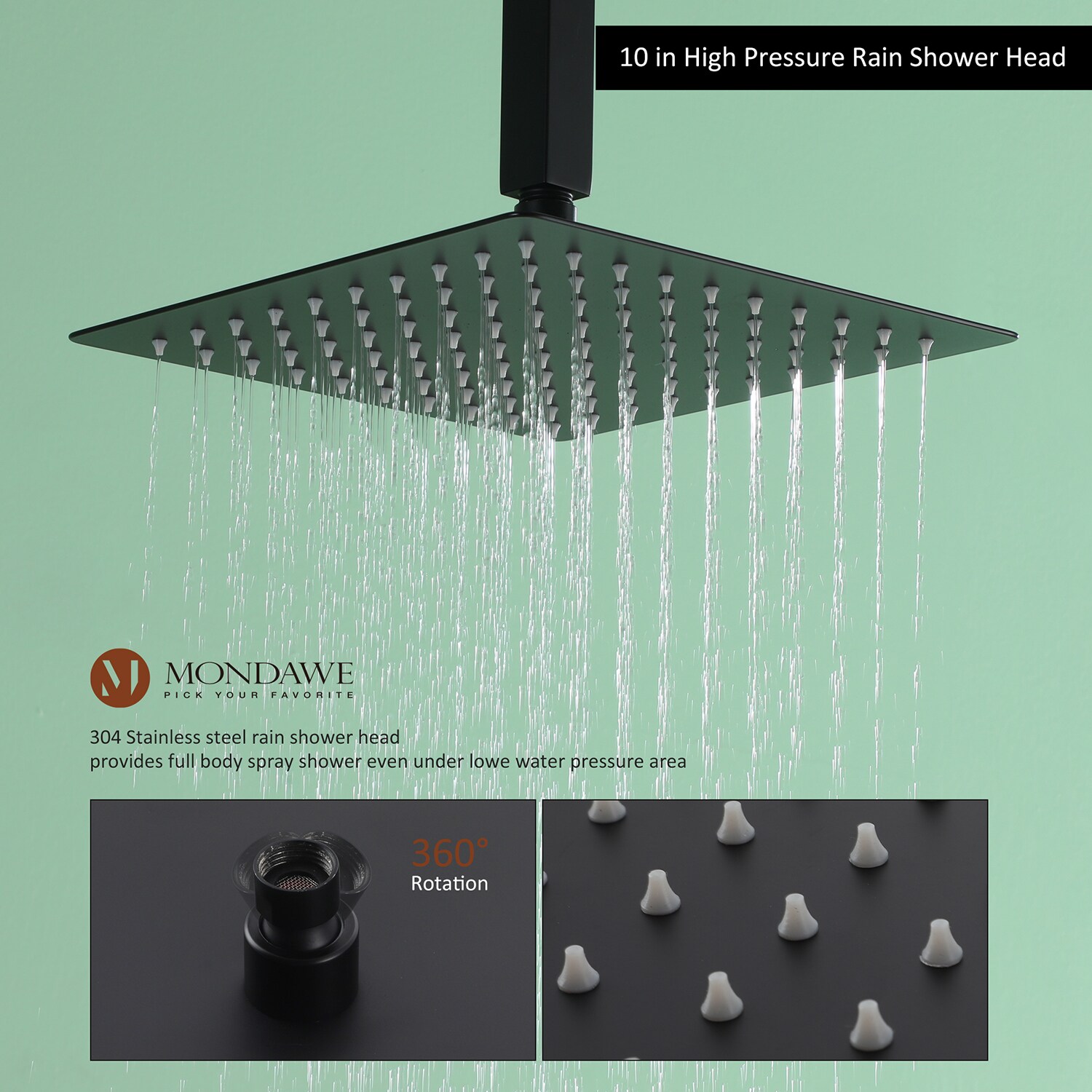 Mondawe AM-S008C-10MB Showerhead-Bar-Panels - View #4
