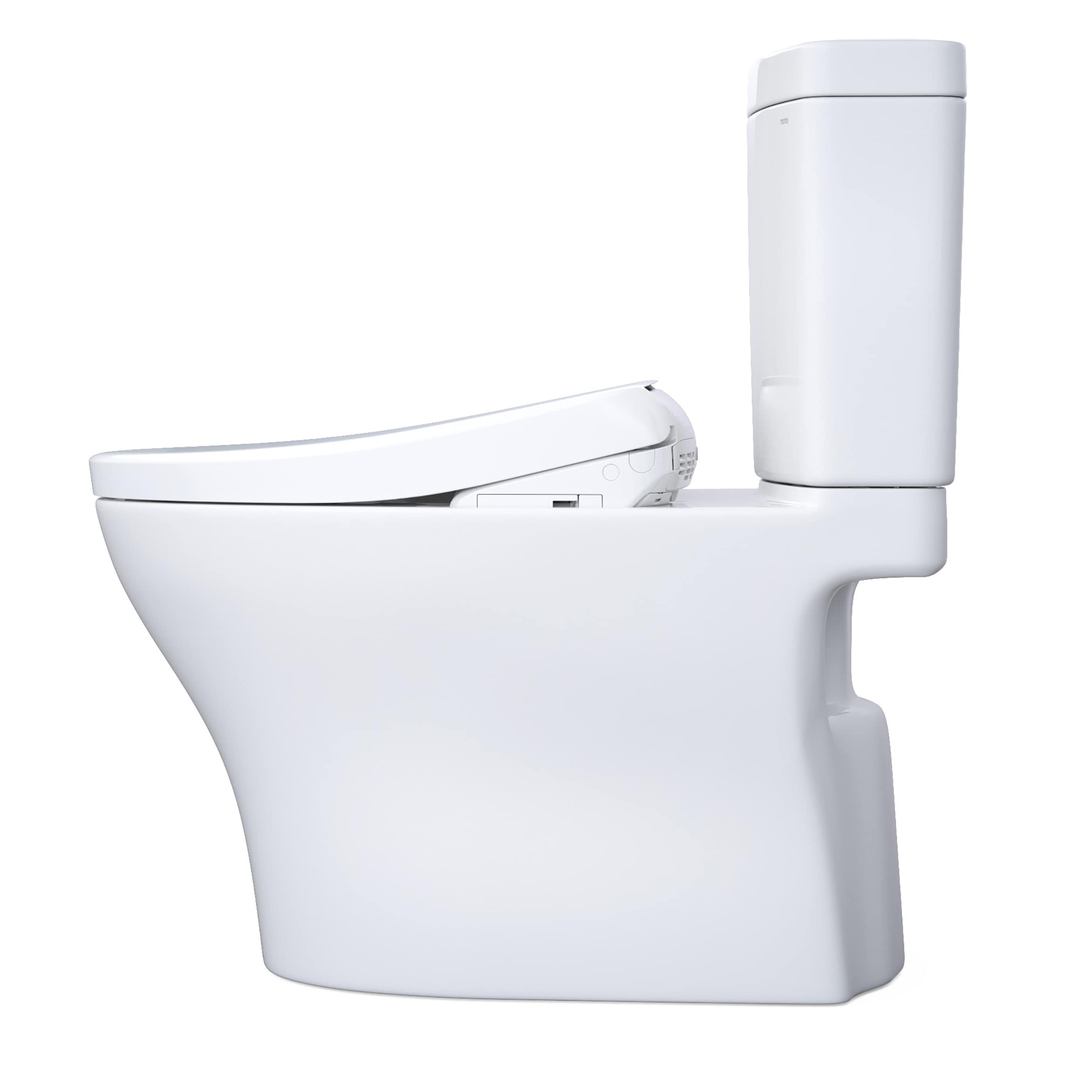 Toto MW4464726CEMGN#01 Washlet+ Aquia IV Two-Piece Elongated Dual Flush 1.28 and 0.9 GPF Toilet and Contemporary Washlet S7 Contemporary Bidet Seat 