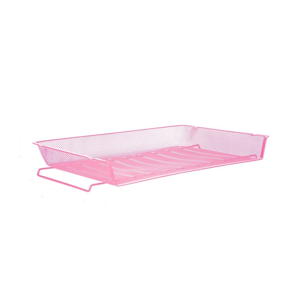 Mind Reader ASTACK2-PNK Metal 2 Compartment Letter Tray, Pack of 2, Pink