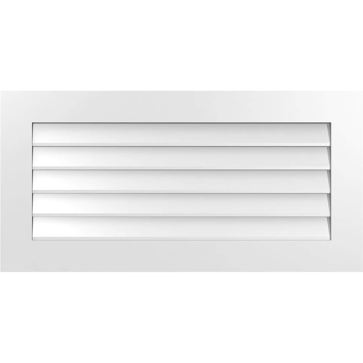 Ekena Millwork GVPVE40X2001SN 40-Inches x 20-Inches Off-white Rectangle PVC Gable Louver Vent