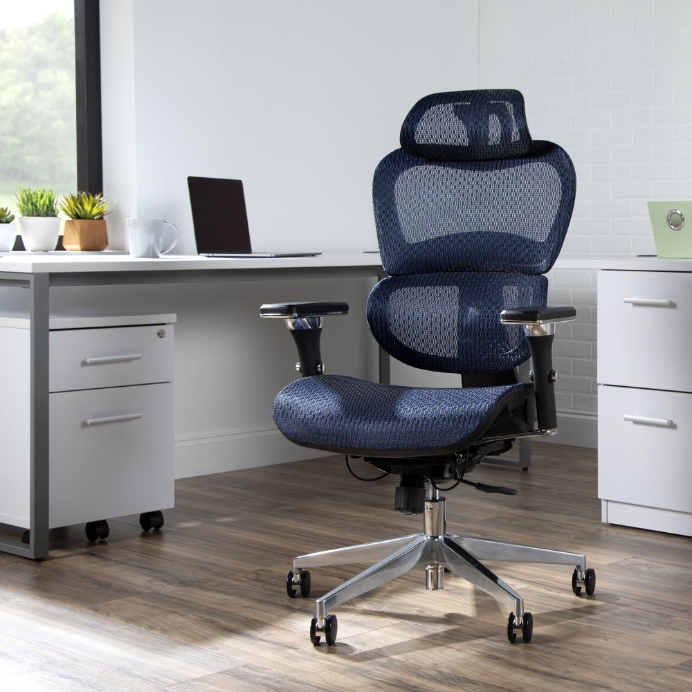 OFM Blue Traditional Ergonomic Adjustable Height Task Chair in the ...