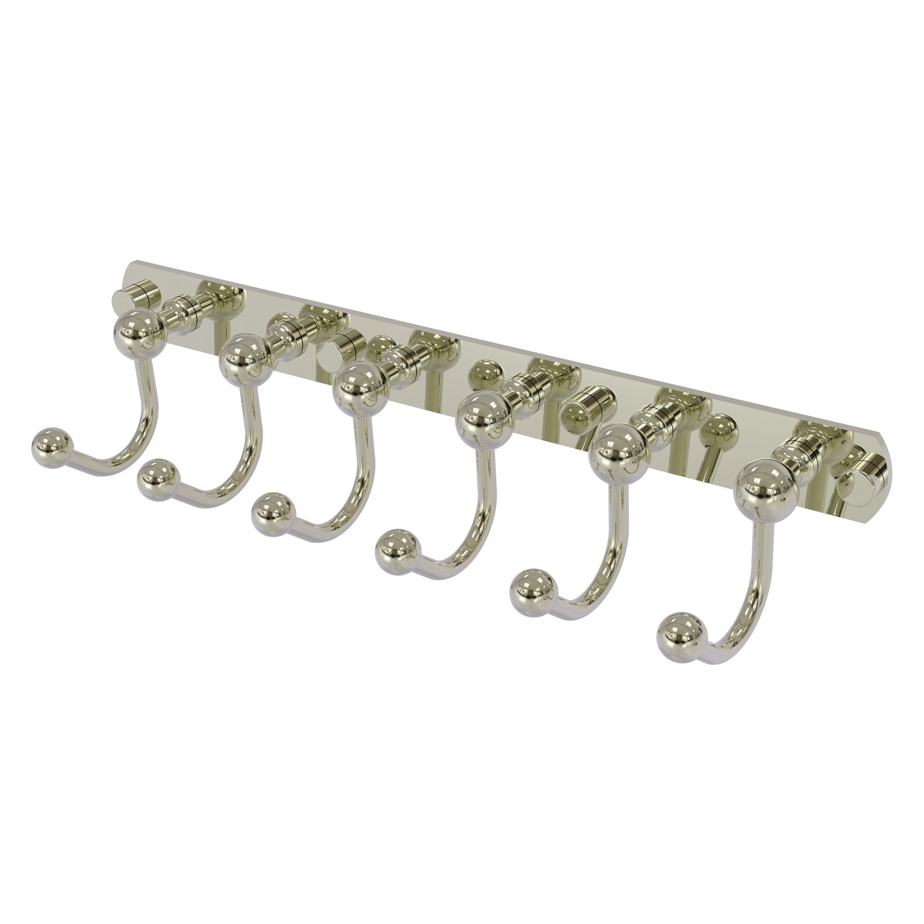Allied Brass P1020-6-PNI Prestige Skyline Polished Nickel 6 -Hook Wall mount Towel Hook