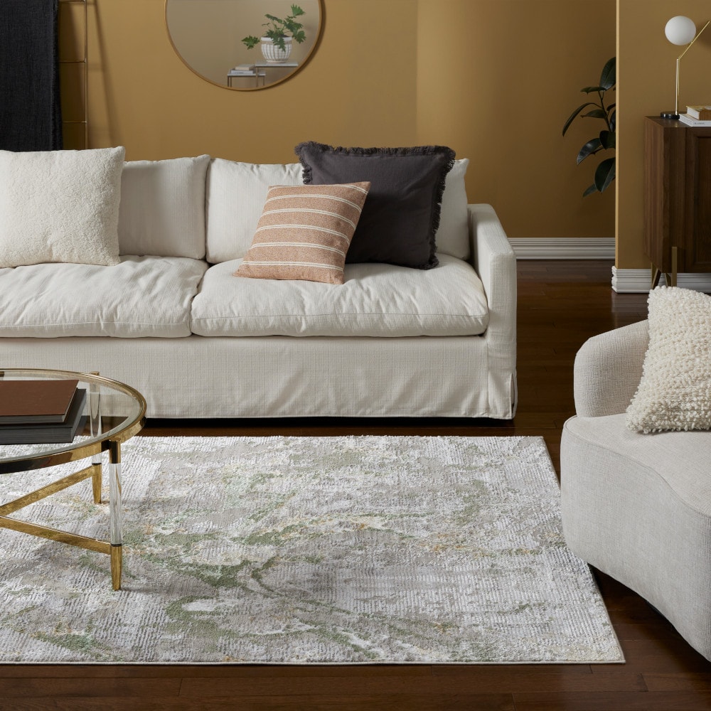 Town & Country Living 10-256-403 Opaline 9 x 12 (ft) Loomed Polyester Sage Green Rectangular Indoor Abstract Area rug