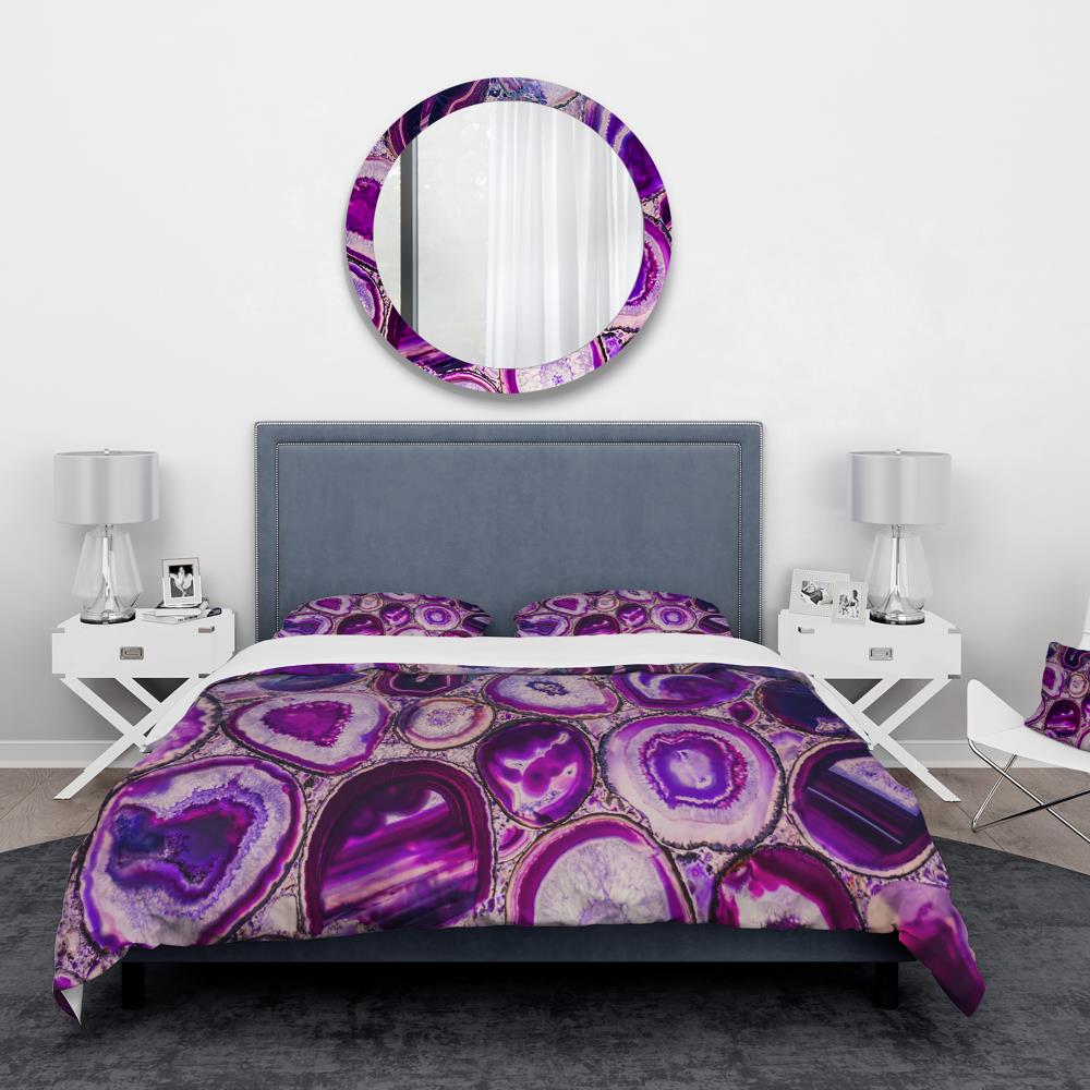 Designart BED19160-T 3 -Piece Purple Twin Duvet cover Set