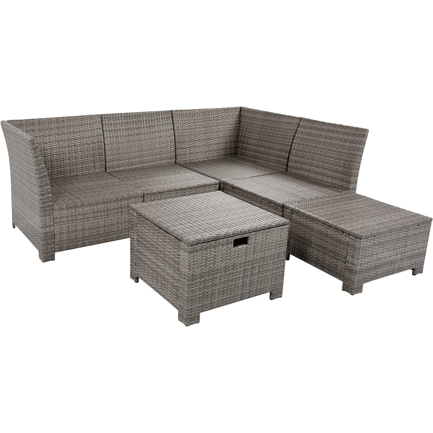 Bybafun Rattan Outdoor Sectional with Off-white Cushion(S) and Rattan ...