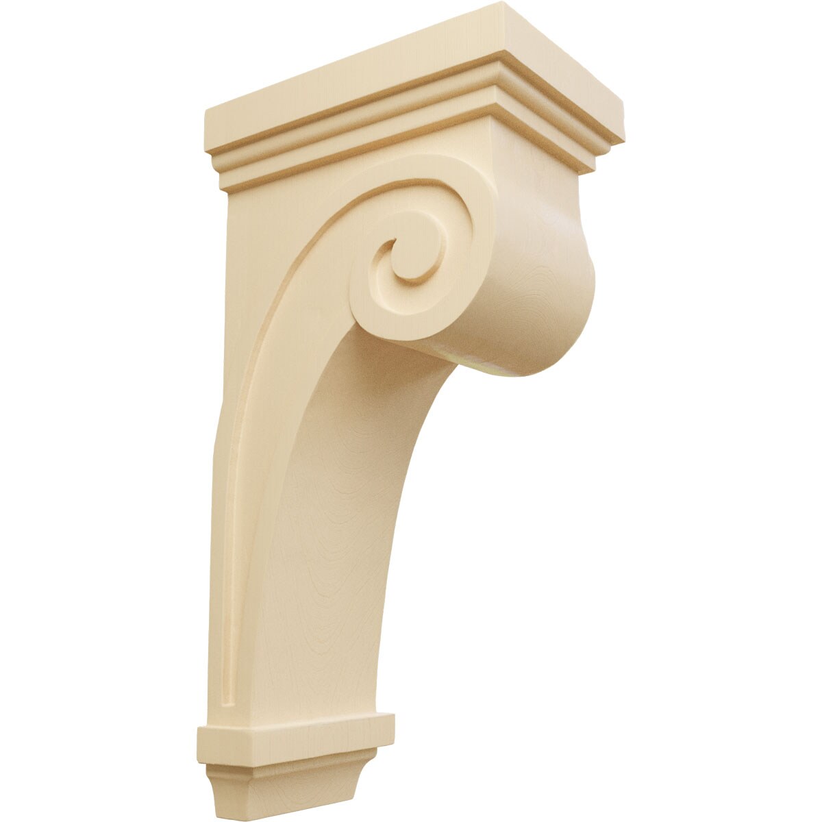Ekena Millwork COR05X08X16SCMA 5.5-in x 8.25-in x 16-in Unfinished Maple Wood Paintable/Stainable Corbel