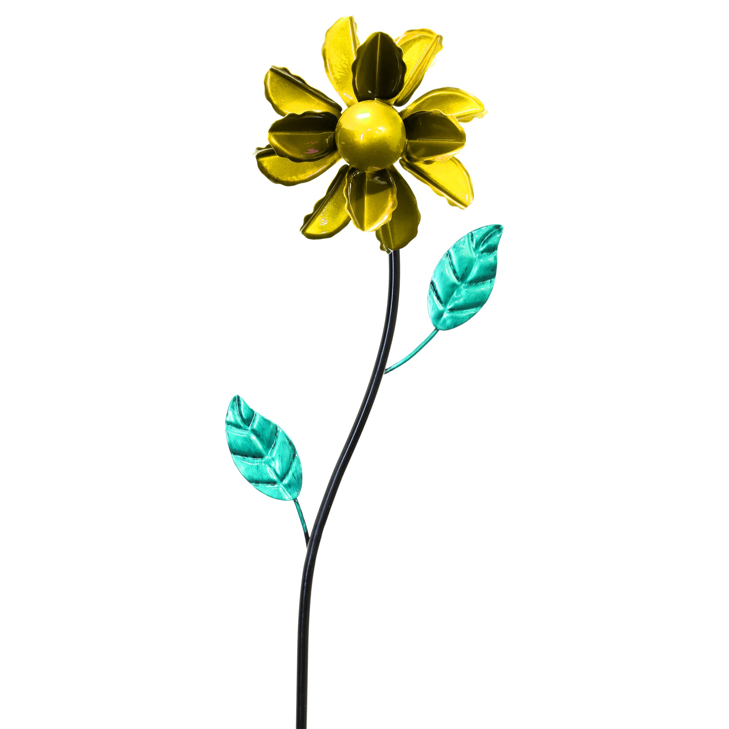 Exhart 17988 26-in Yellow Metal Flower Stake
