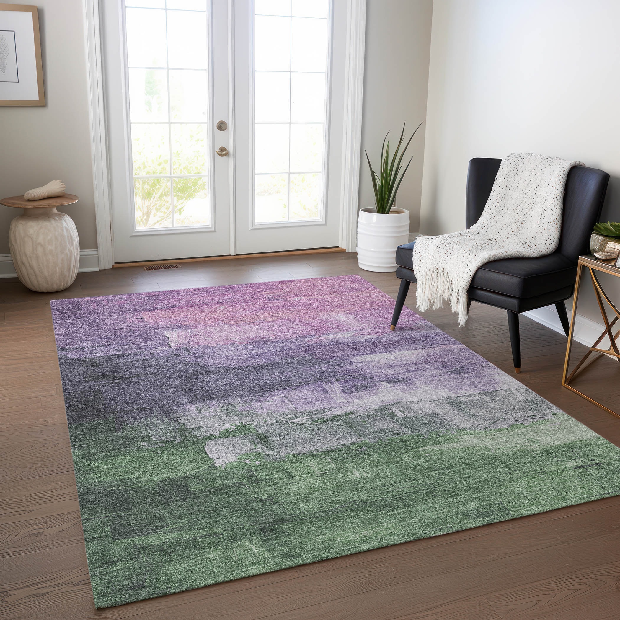 Addison Rugs ACN1476LV5X8 Chantille ACN1476LV 5 x 7 (ft) Lavender Rectangular Indoor/Outdoor Geometric Machine washable Pet Friendly Area rug
