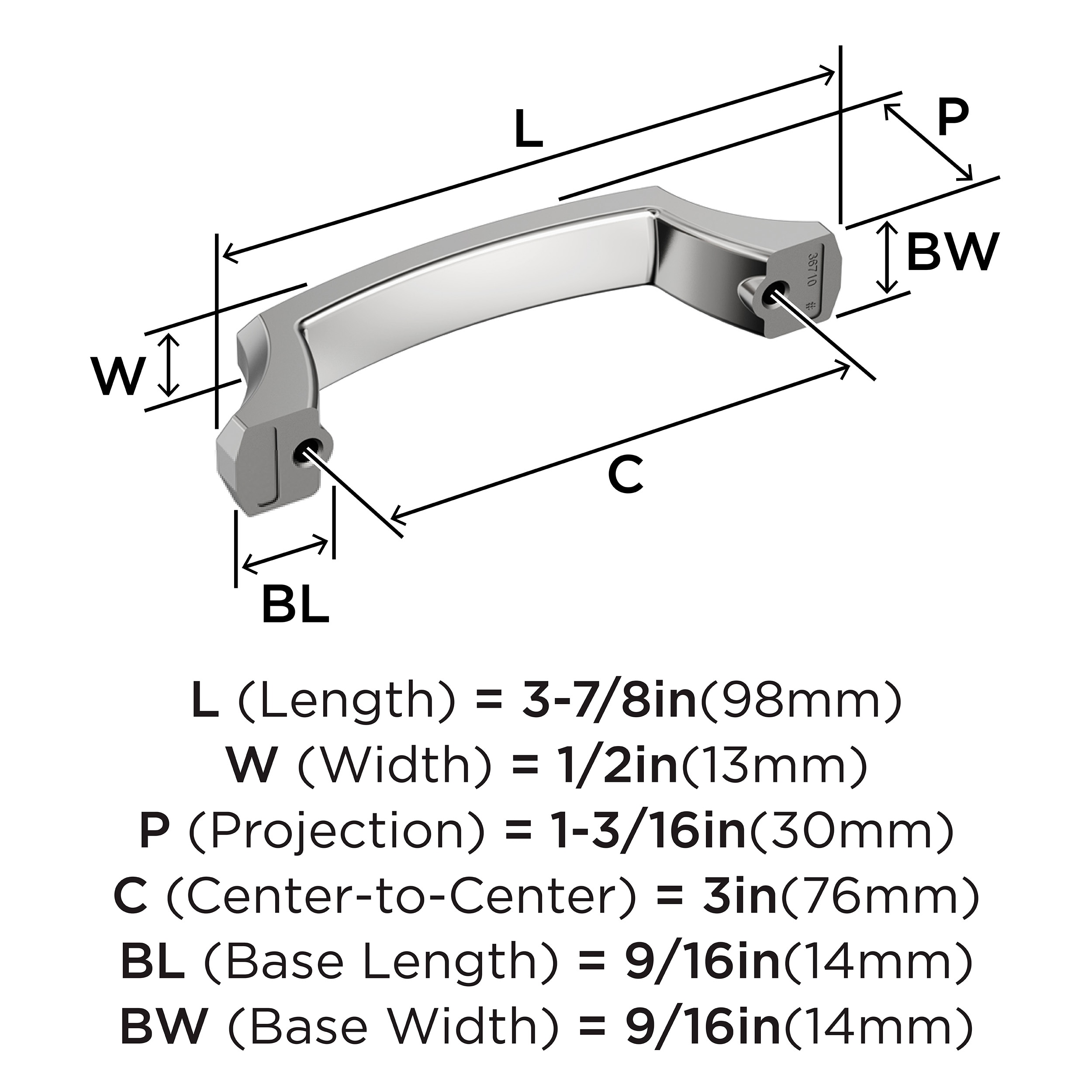 Amerock BP3671026 Cabinet-Pulls - View #4