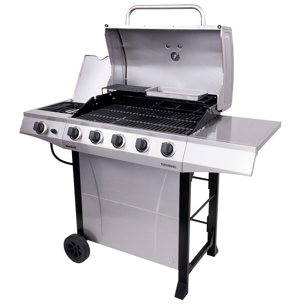 Performance Series Silver 5-Burner Liquid Propane Gas Grill with 1 Side Burner in the Grills department at Lowes.com